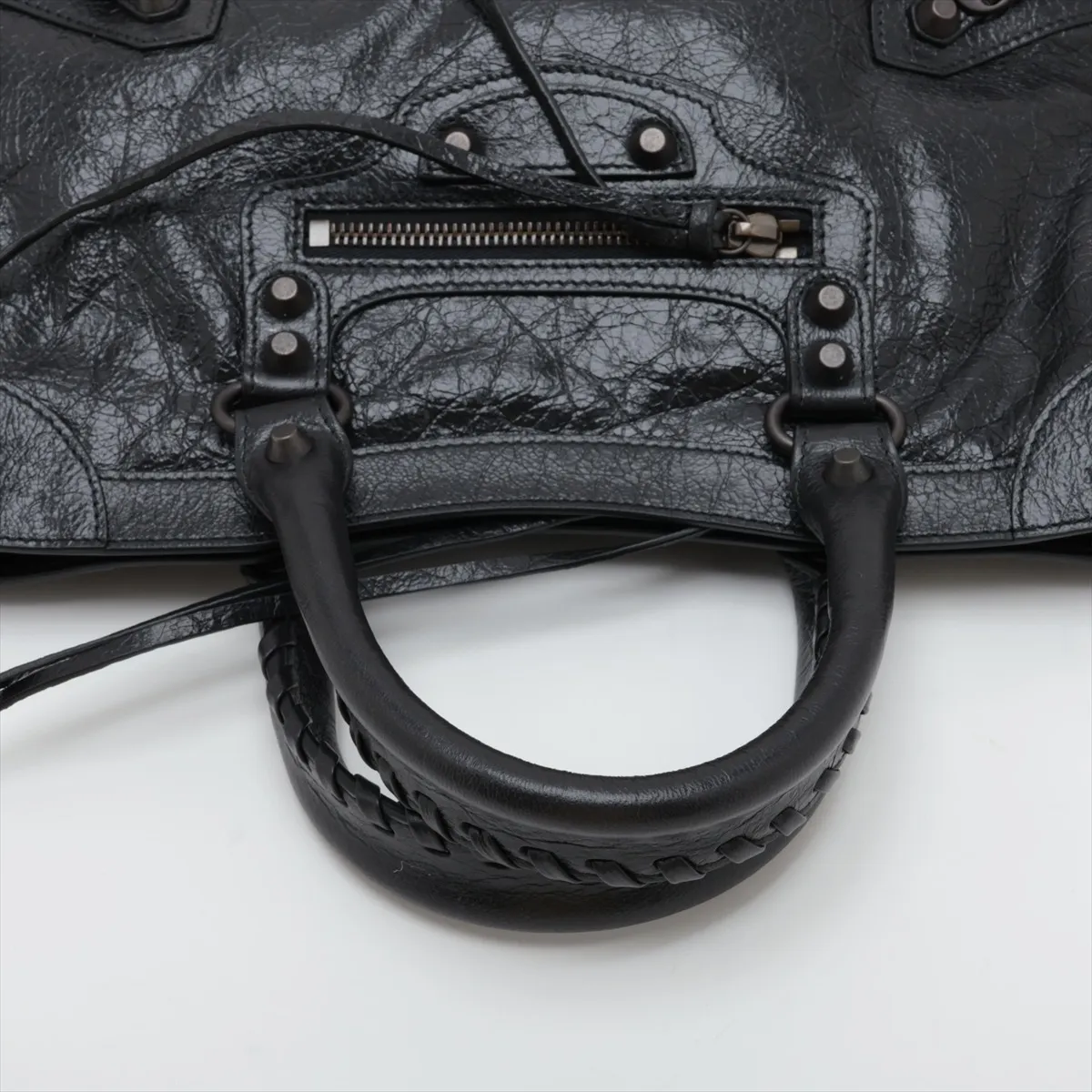 City Small 811442 Leather 2-Way Handbag, Black — view 5