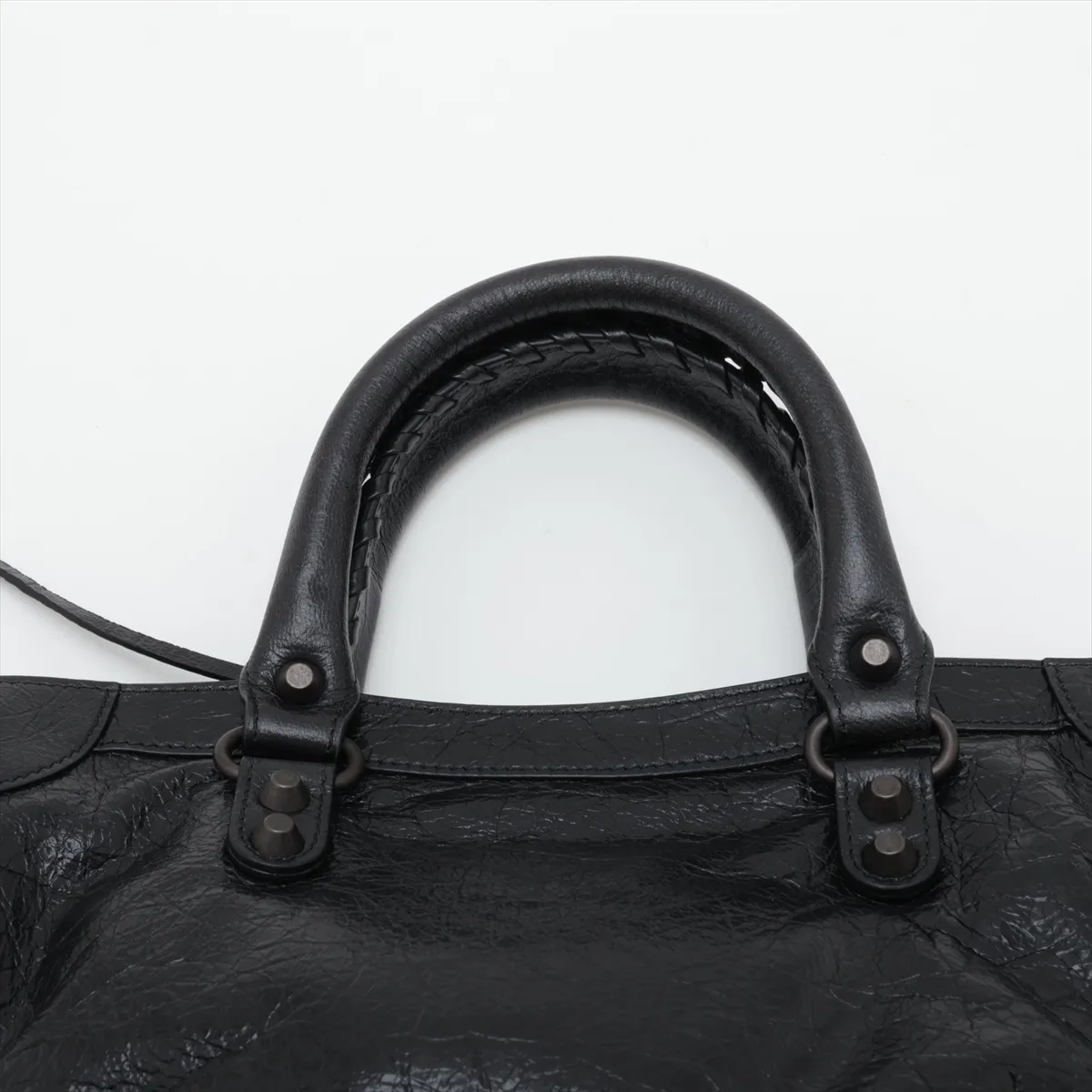 City Small 811442 Leather 2-Way Handbag, Black — view 6