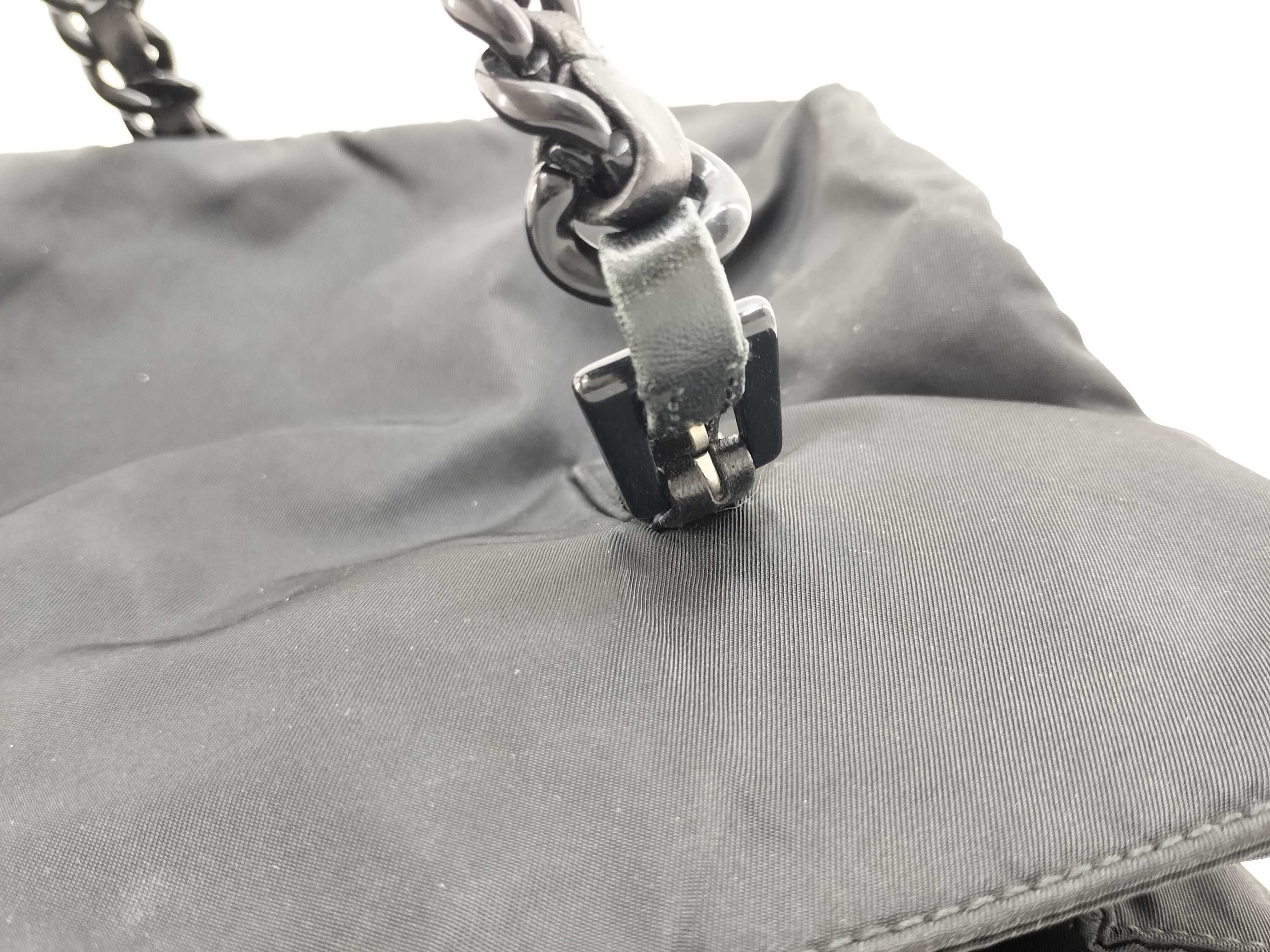Nylon Chain Shoulder Bag/Tote Bag - Black — view 15