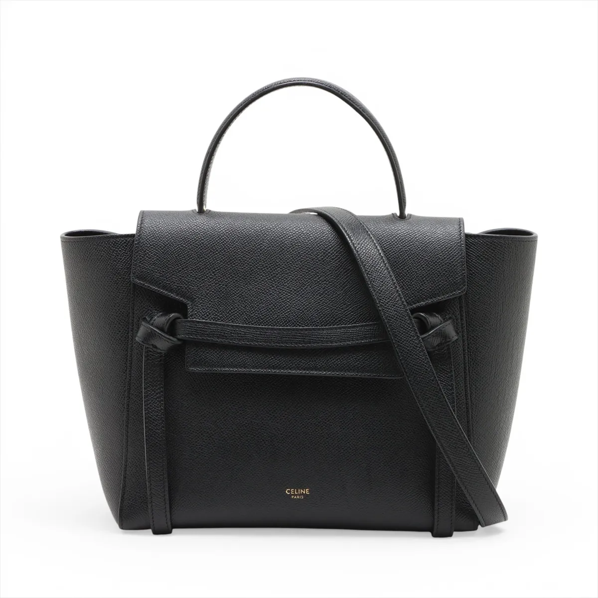 Belt Bag Micro Leather 2-Way Handbag Black