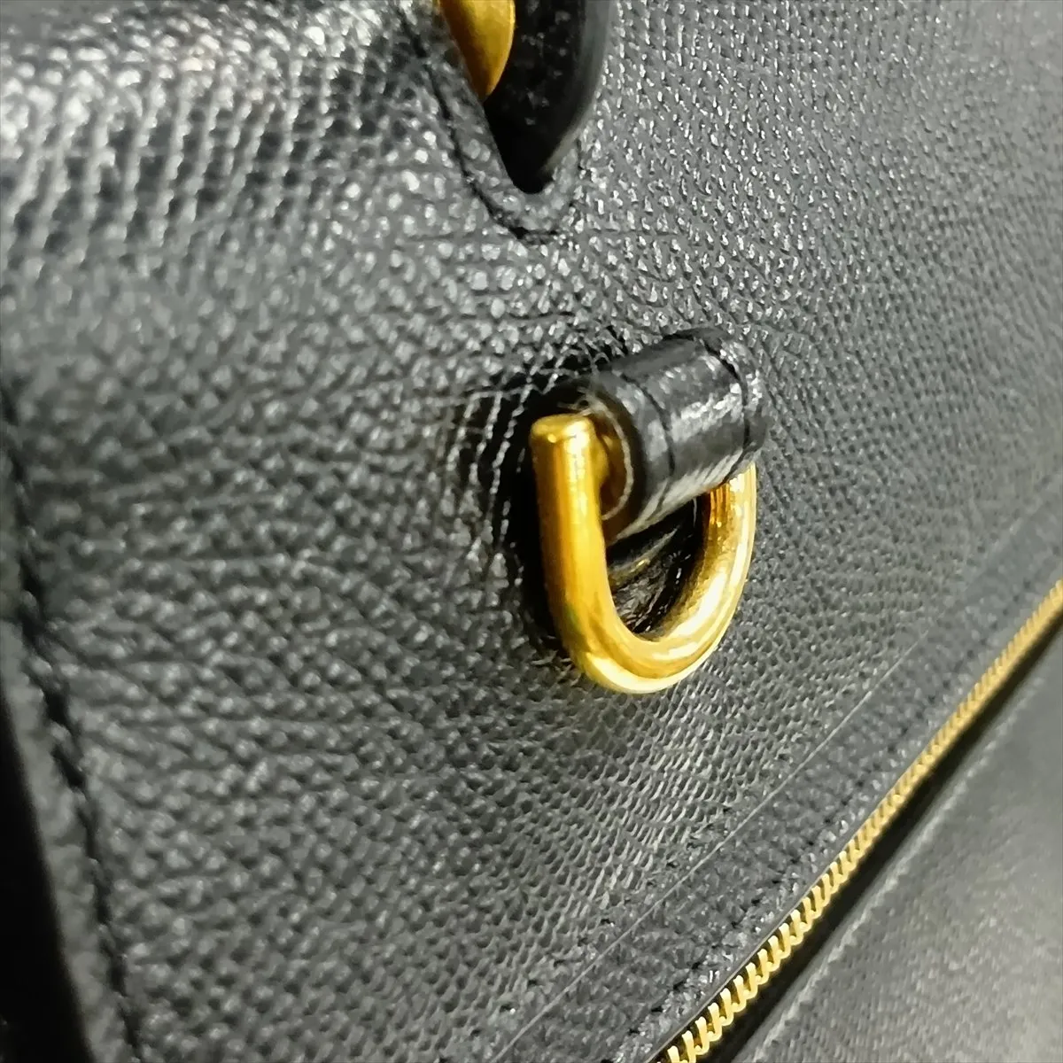 Belt Bag Micro Leather 2-Way Handbag Black — view 15