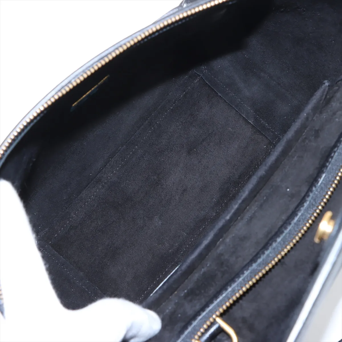 Belt Bag Micro Leather 2-Way Handbag Black — view 8