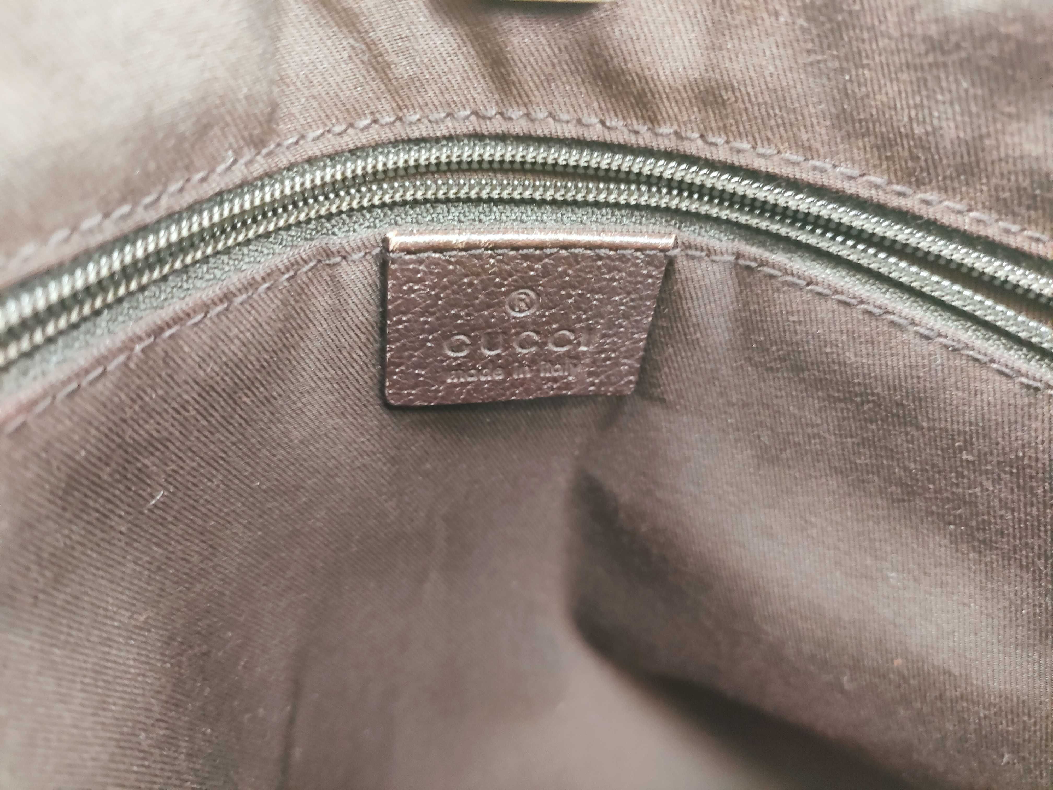 handbag, one-shoulder style, leather and canvas, GG pattern. — view 12