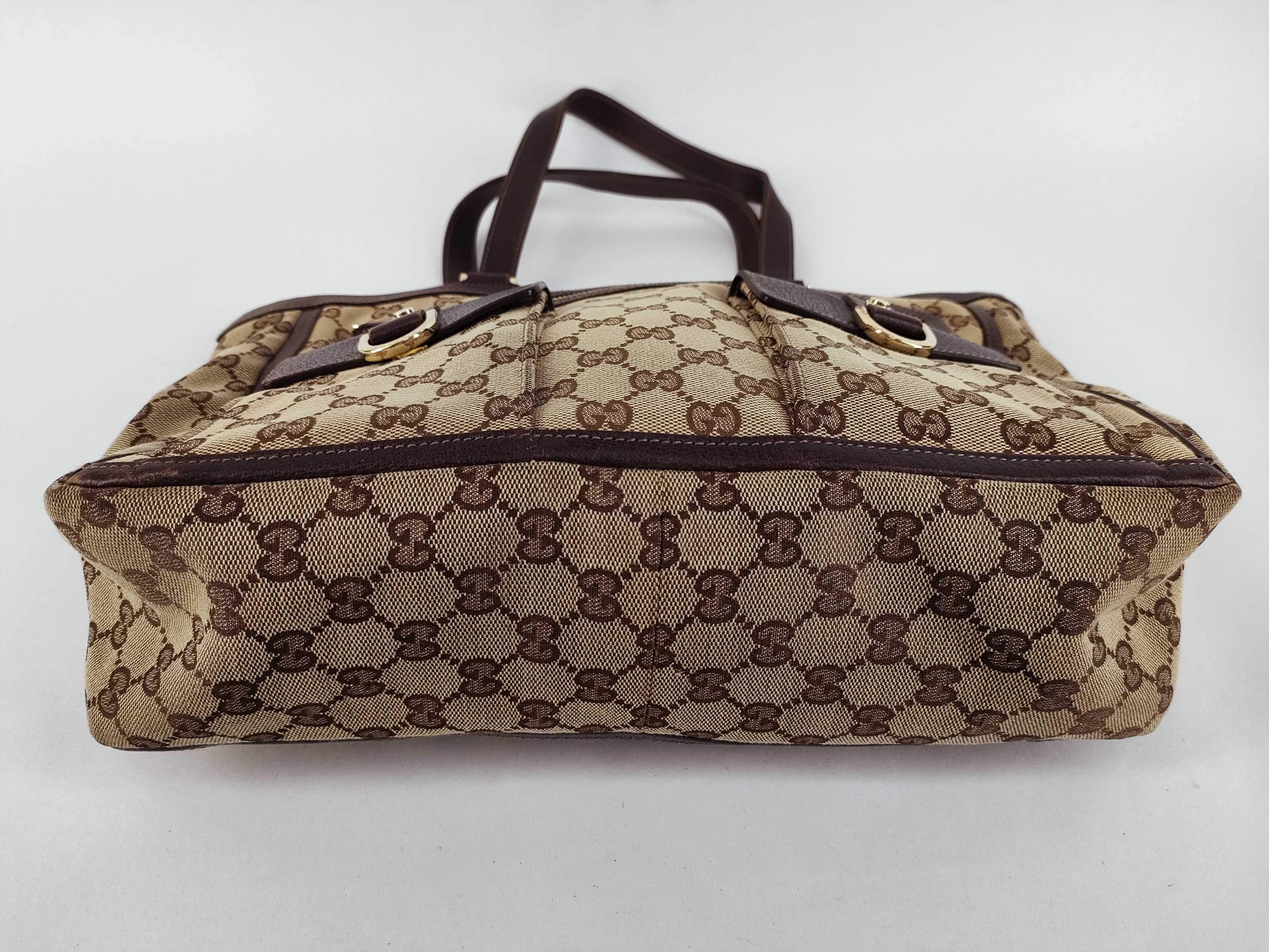 handbag, one-shoulder style, leather and canvas, GG pattern. — view 7