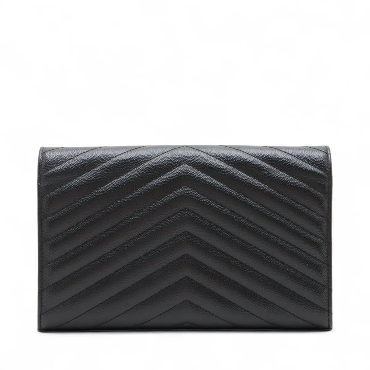 Cassandra Leather Chain Wallet, Black — view 2