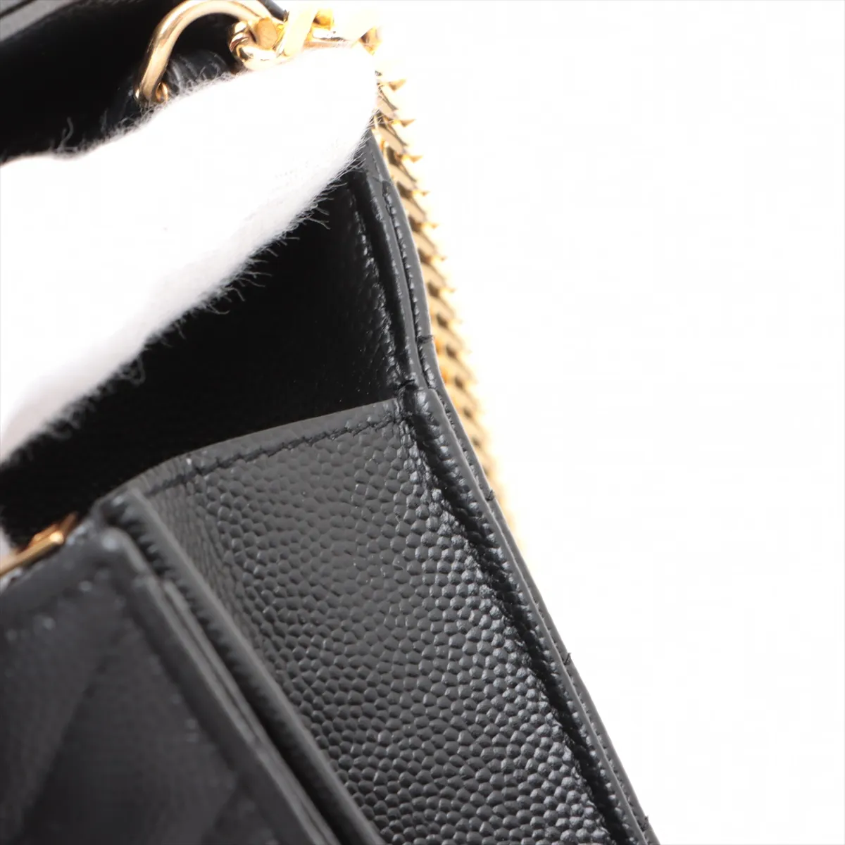 Cassandra Leather Chain Wallet, Black — view 14