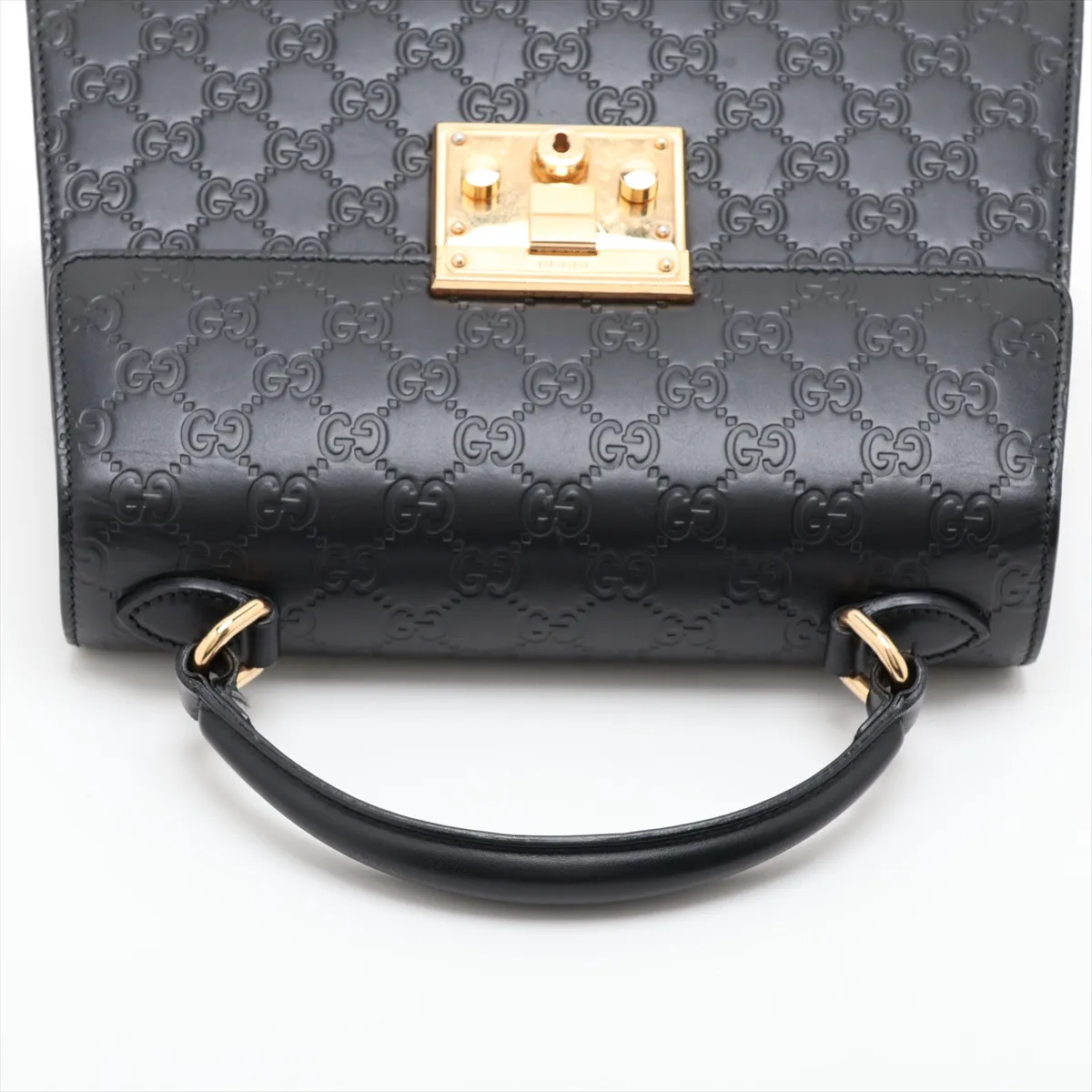 Guccissima Padlock Leather Handbag Black 453188 — view 5
