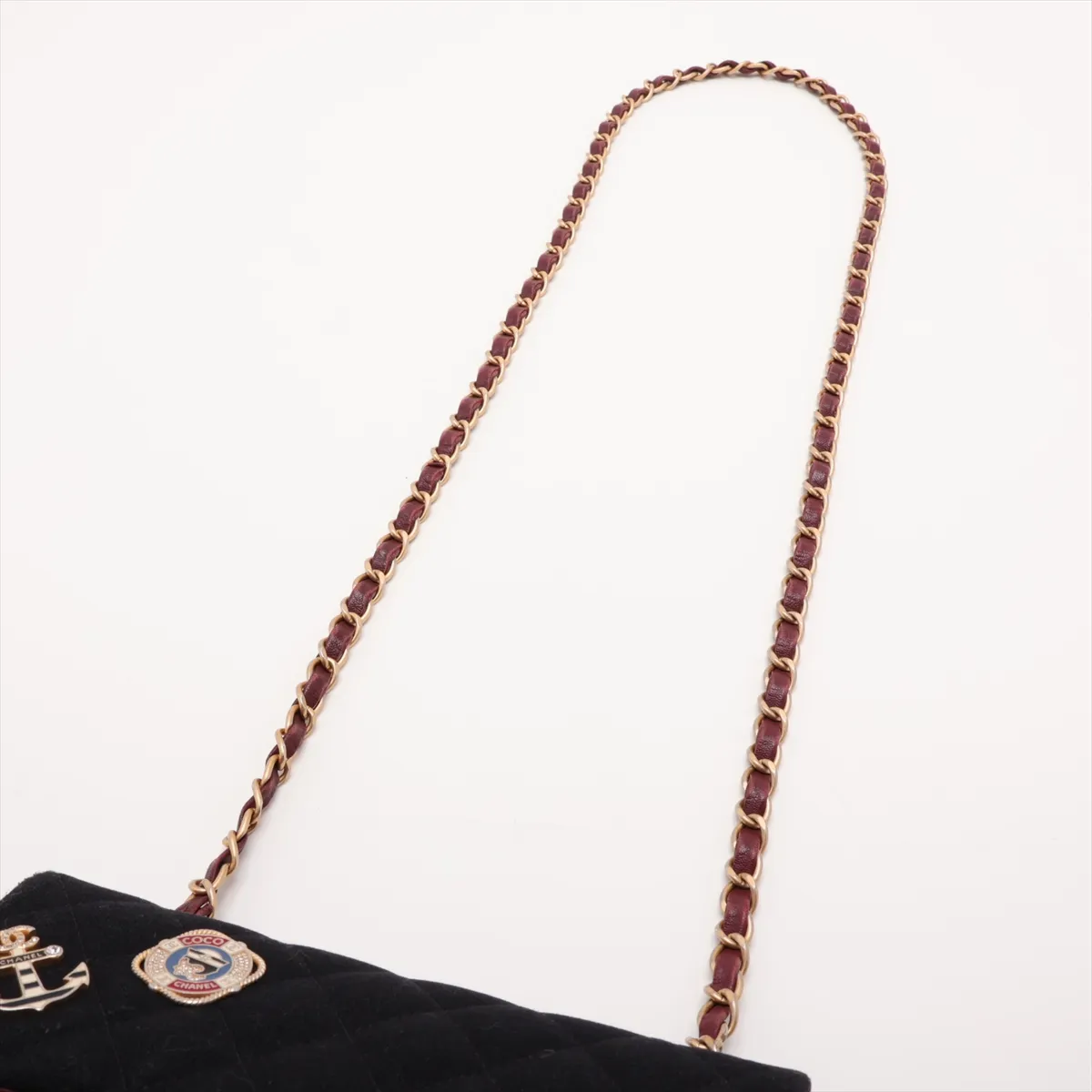 Matelassé Canvas x Leather Single Flap Single Chain Bag, Black with Gold Hardware, 26125848, Serial Number 26 — view 5