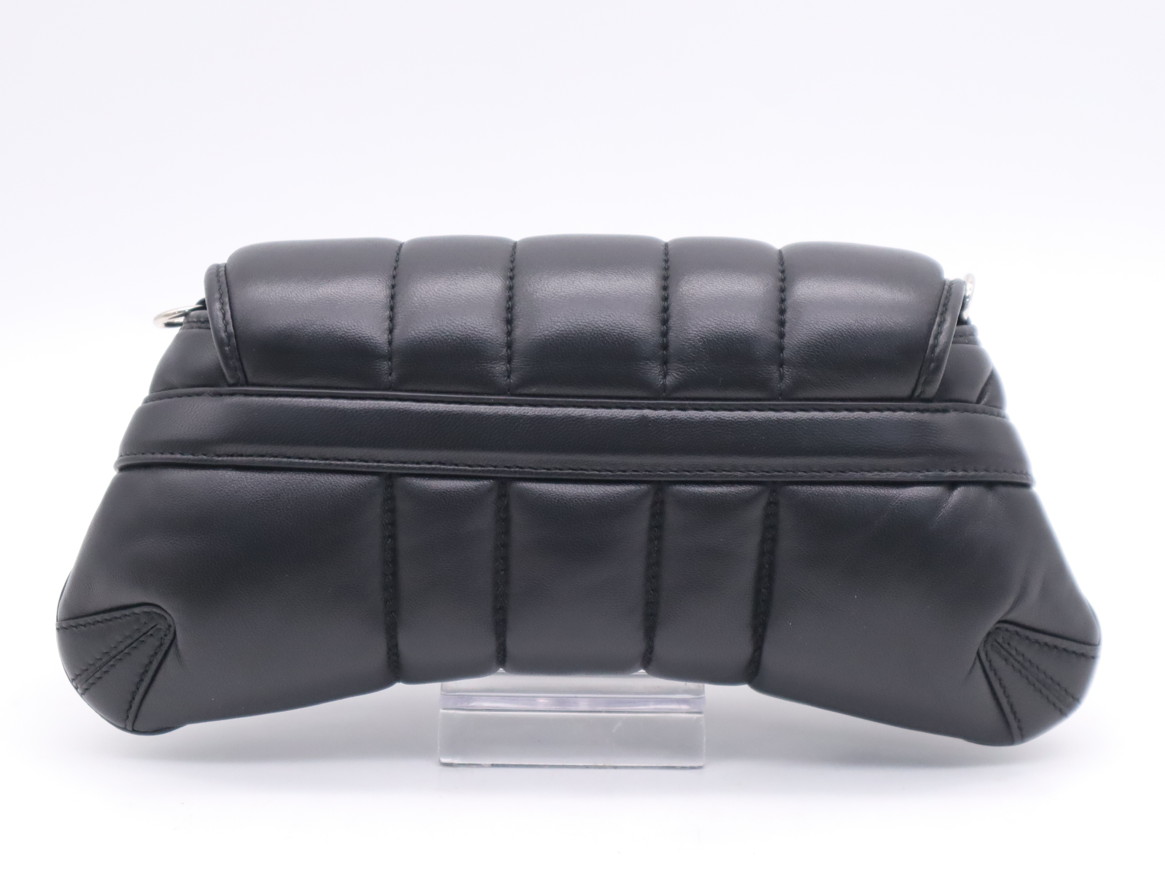 764339 Leather Horsebit Chain Small Shoulder Bag, Black, with 2 Shoulder Straps and Dust Bag. — view 2