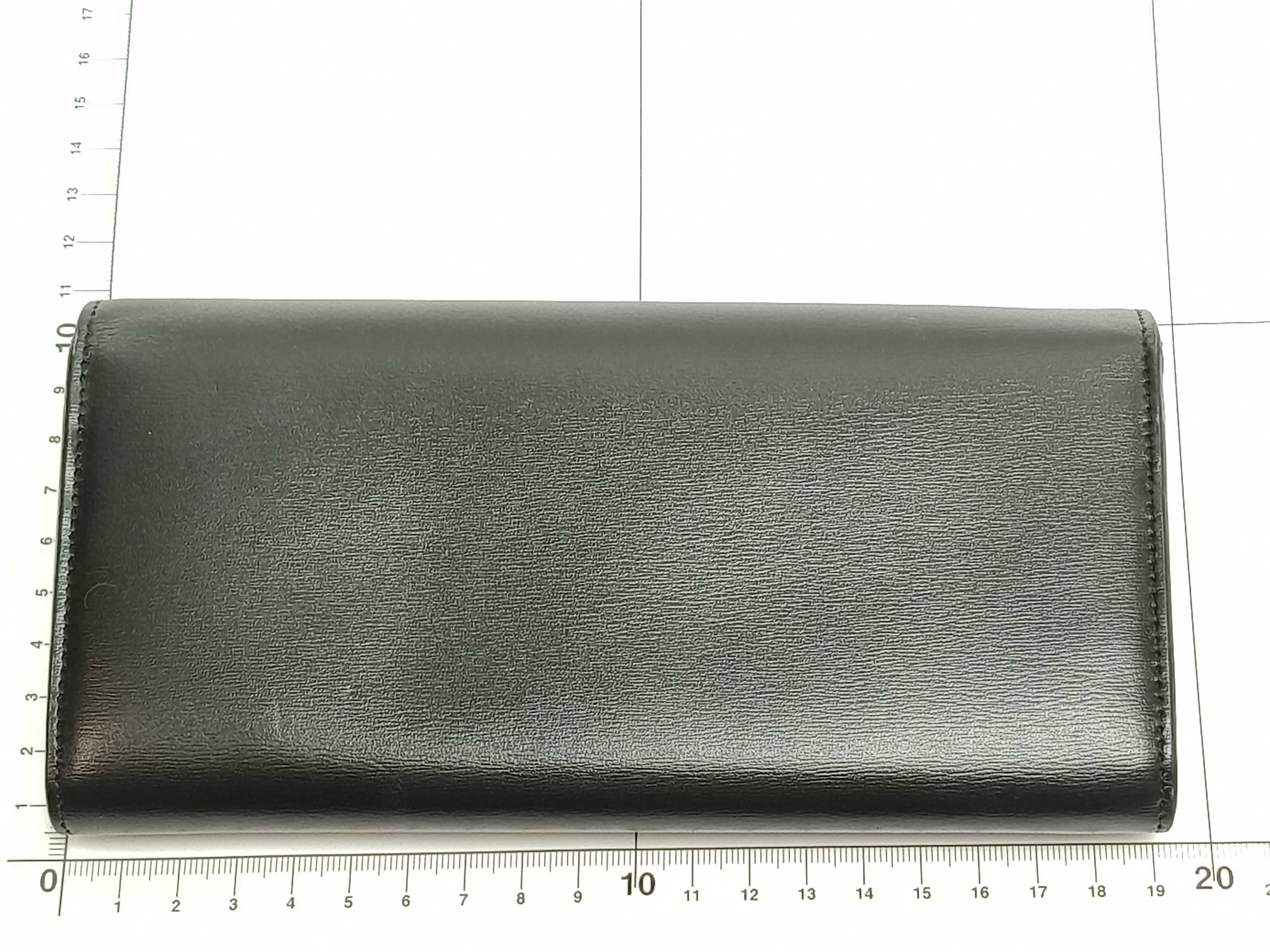 Triomphe Box Calf Leather Bi-fold Long Wallet Black Serial Number Wallet — view 2
