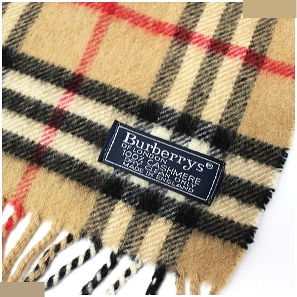Cashmere Scarf Beige Check Pattern — view 3