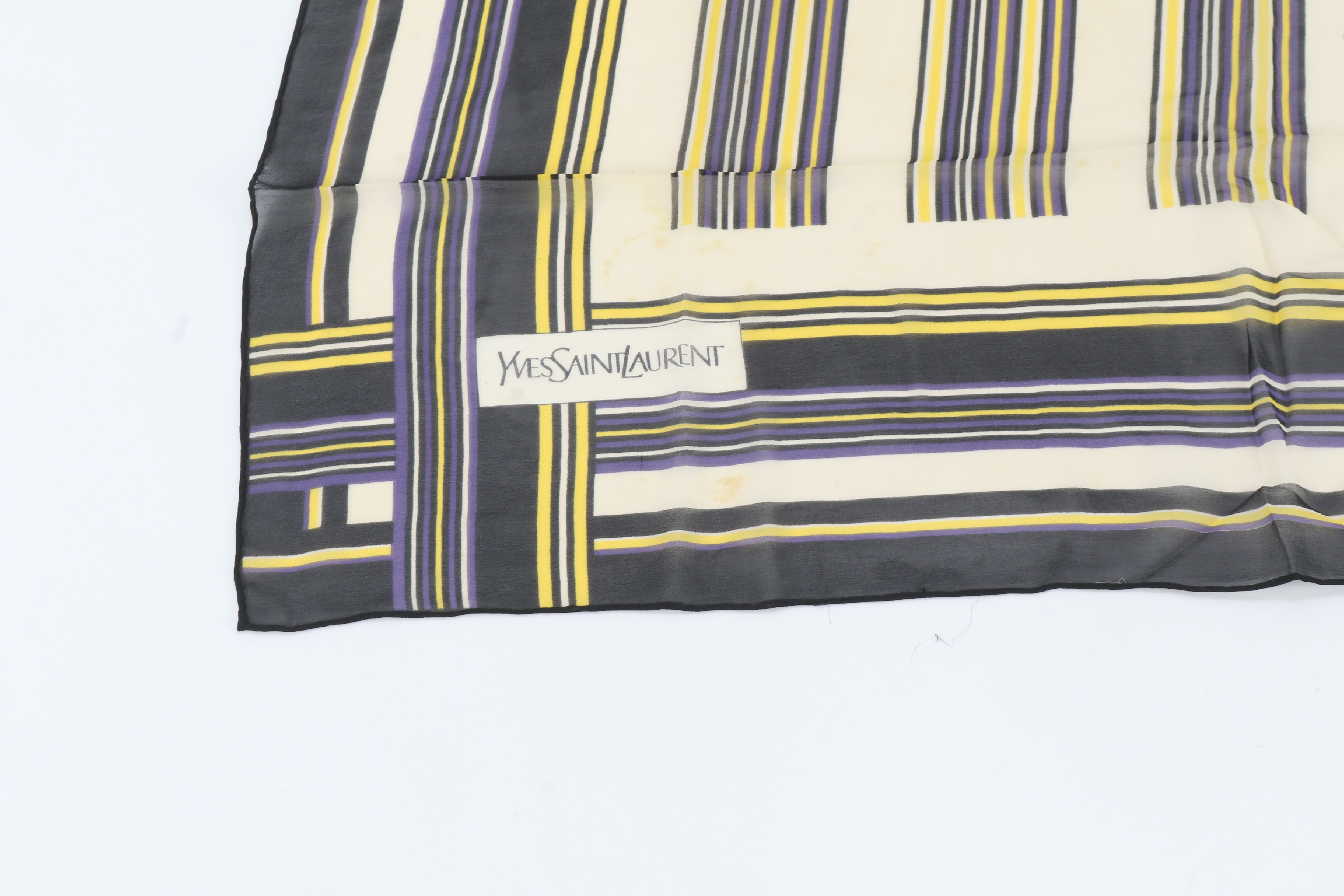 (YSL) tagged 100% silk scarf, all-over pattern, other accessories. — view 4