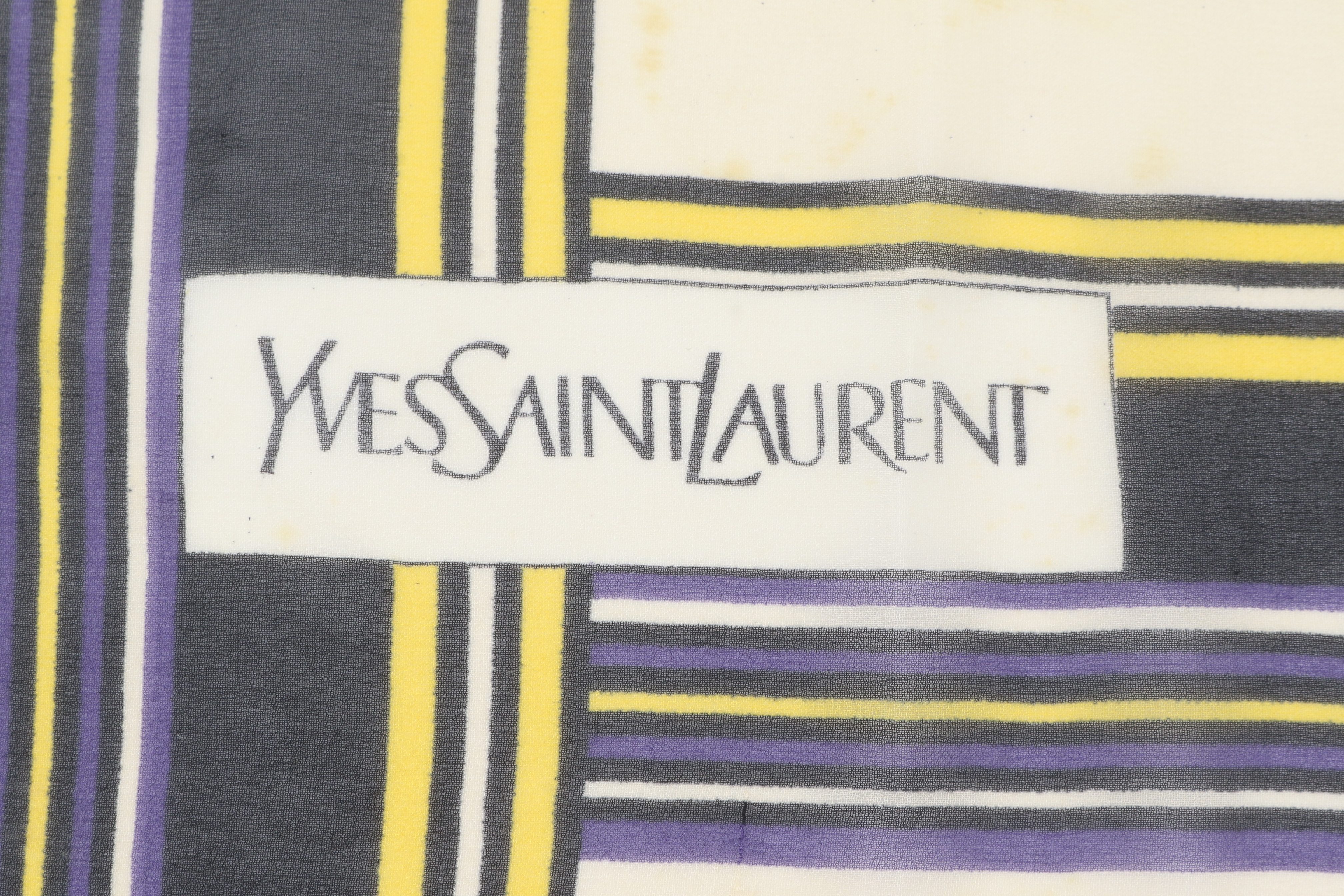 (YSL) tagged 100% silk scarf, all-over pattern, other accessories. — view 6