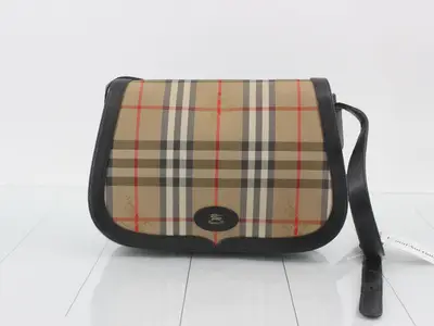 Nova Check Canvas x Leather Shoulder Bag