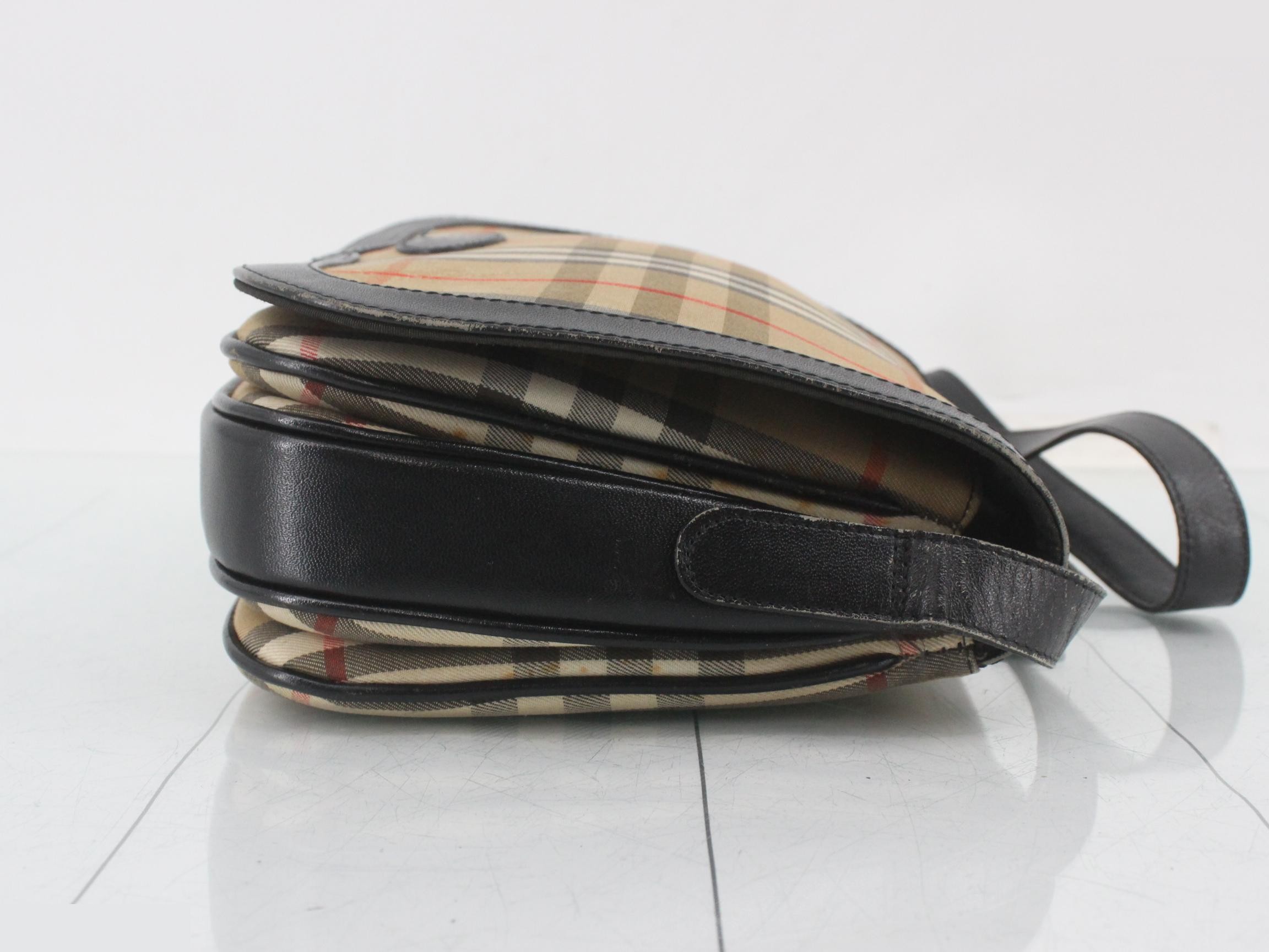 Nova Check Canvas x Leather Shoulder Bag — view 3