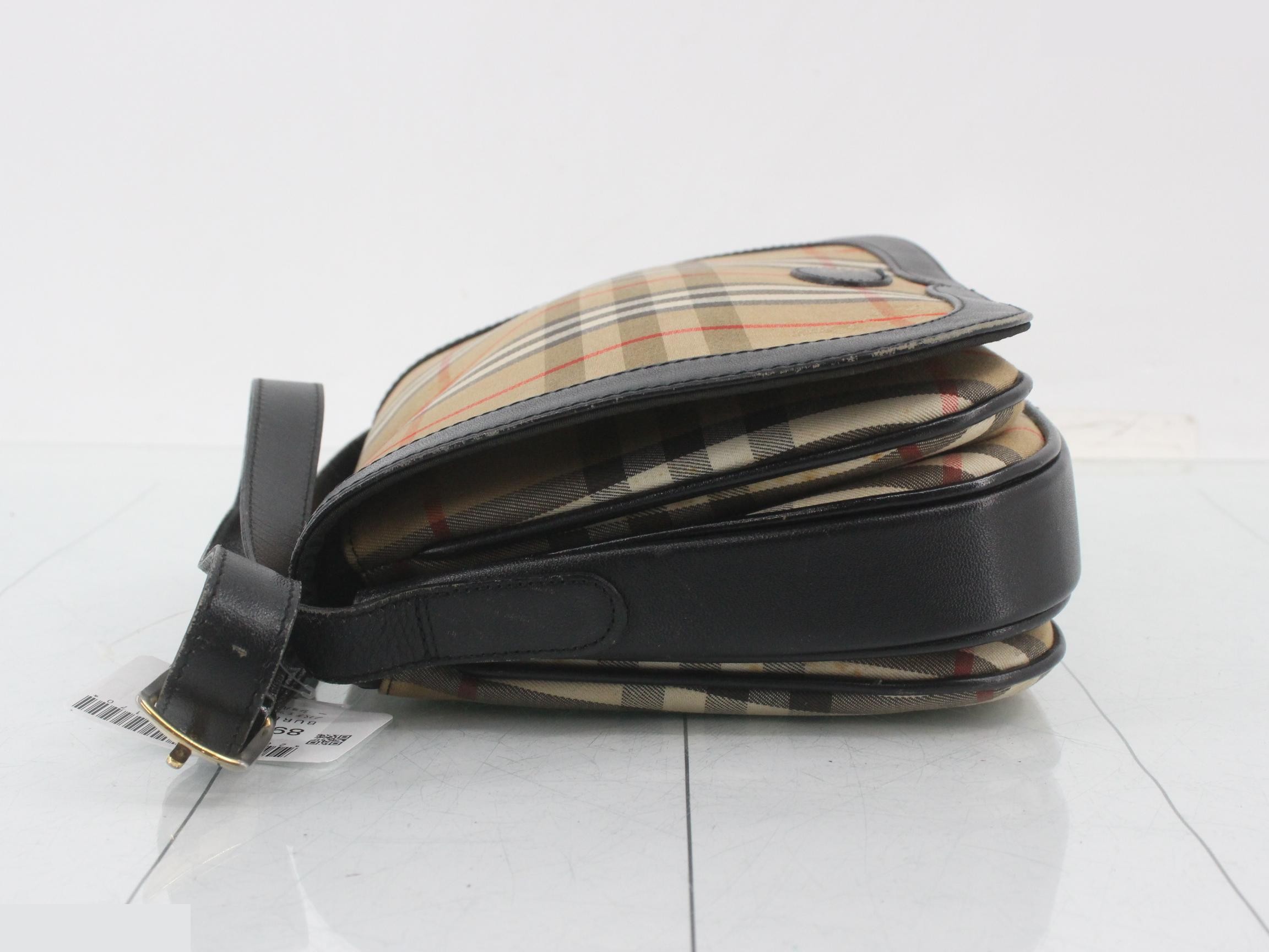 Nova Check Canvas x Leather Shoulder Bag — view 4