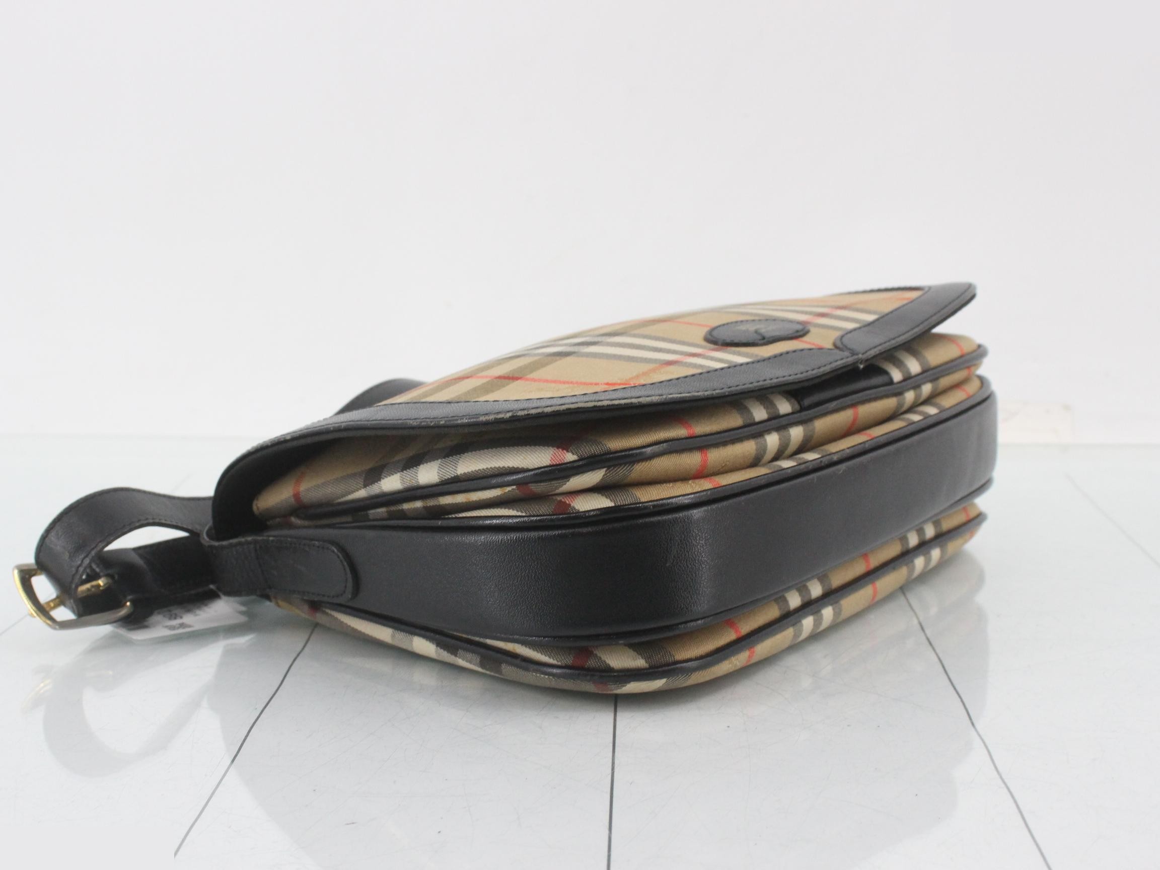 Nova Check Canvas x Leather Shoulder Bag — view 5