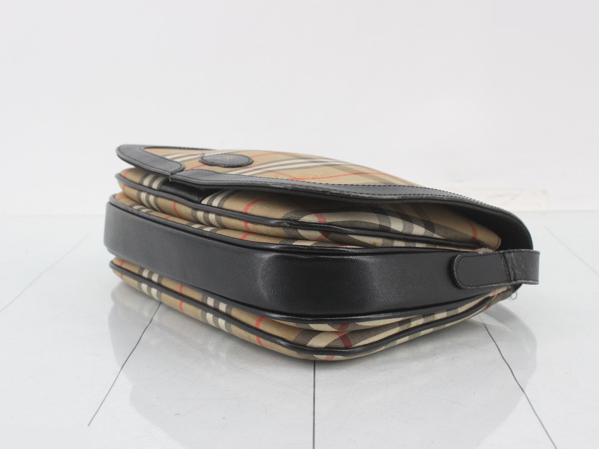 Nova Check Canvas x Leather Shoulder Bag — view 6