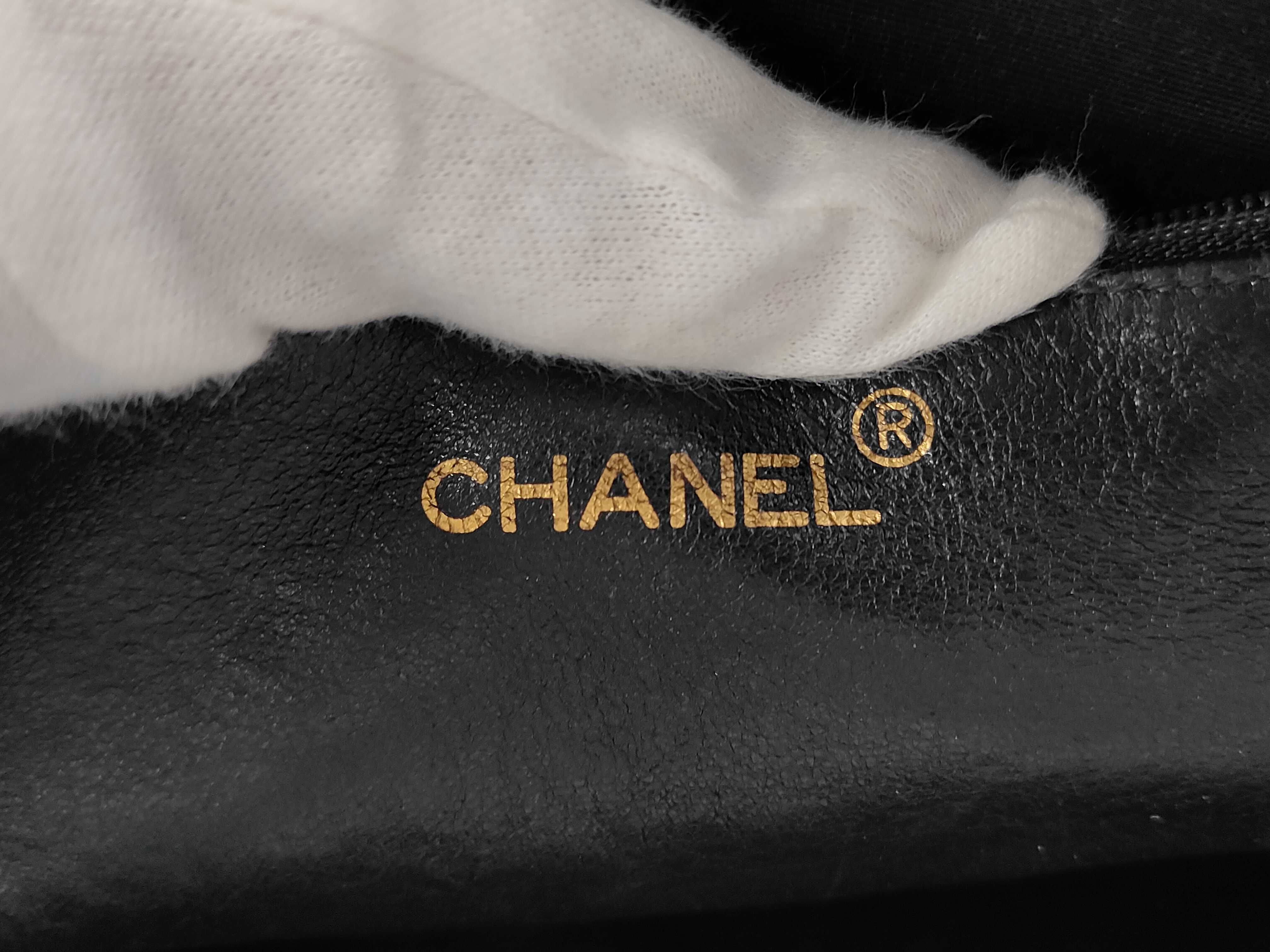 Lambskin Large Coco Gold Hardware Black Chain Tote Bag — view 11