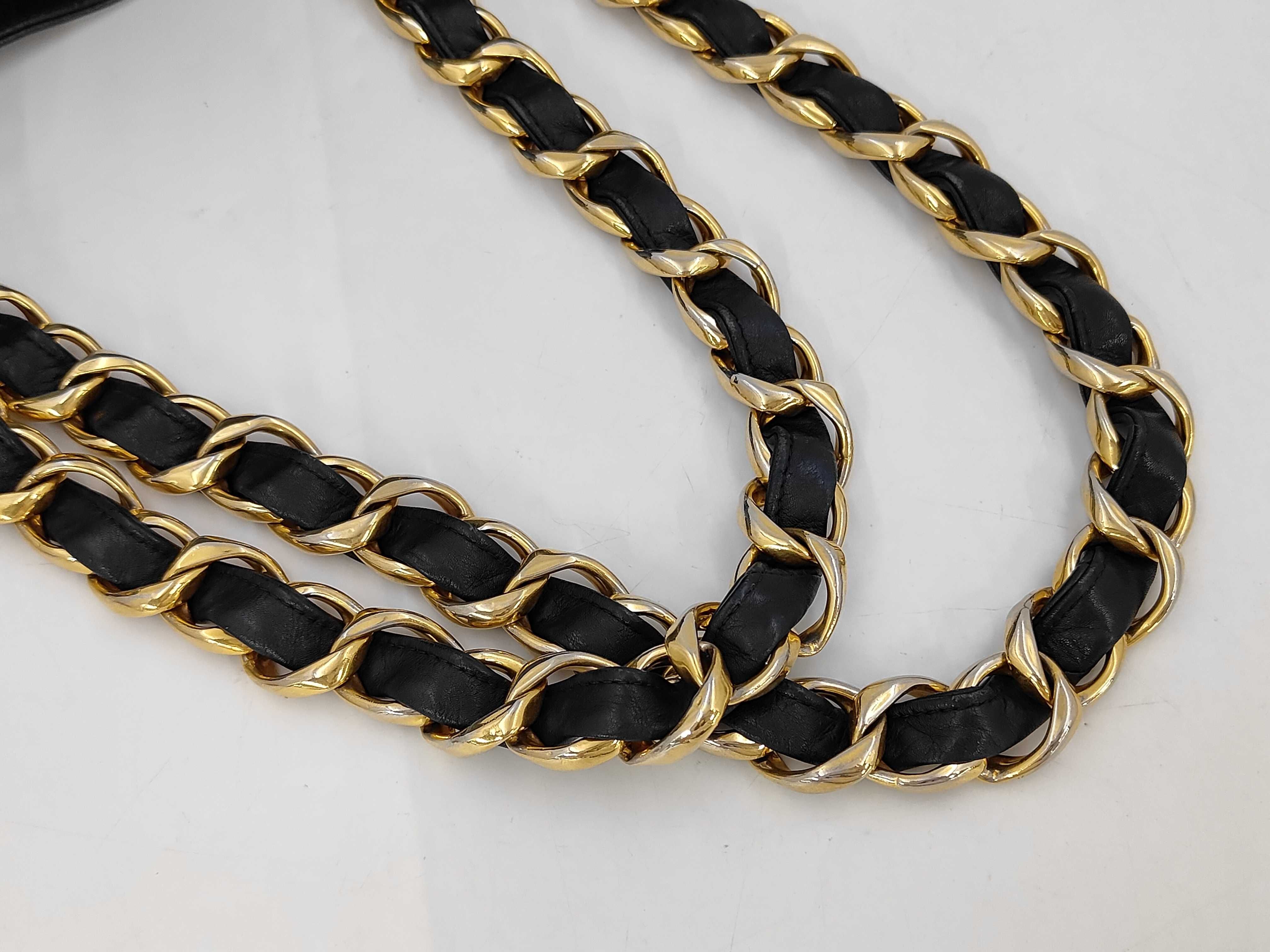 Lambskin Large Coco Gold Hardware Black Chain Tote Bag — view 5