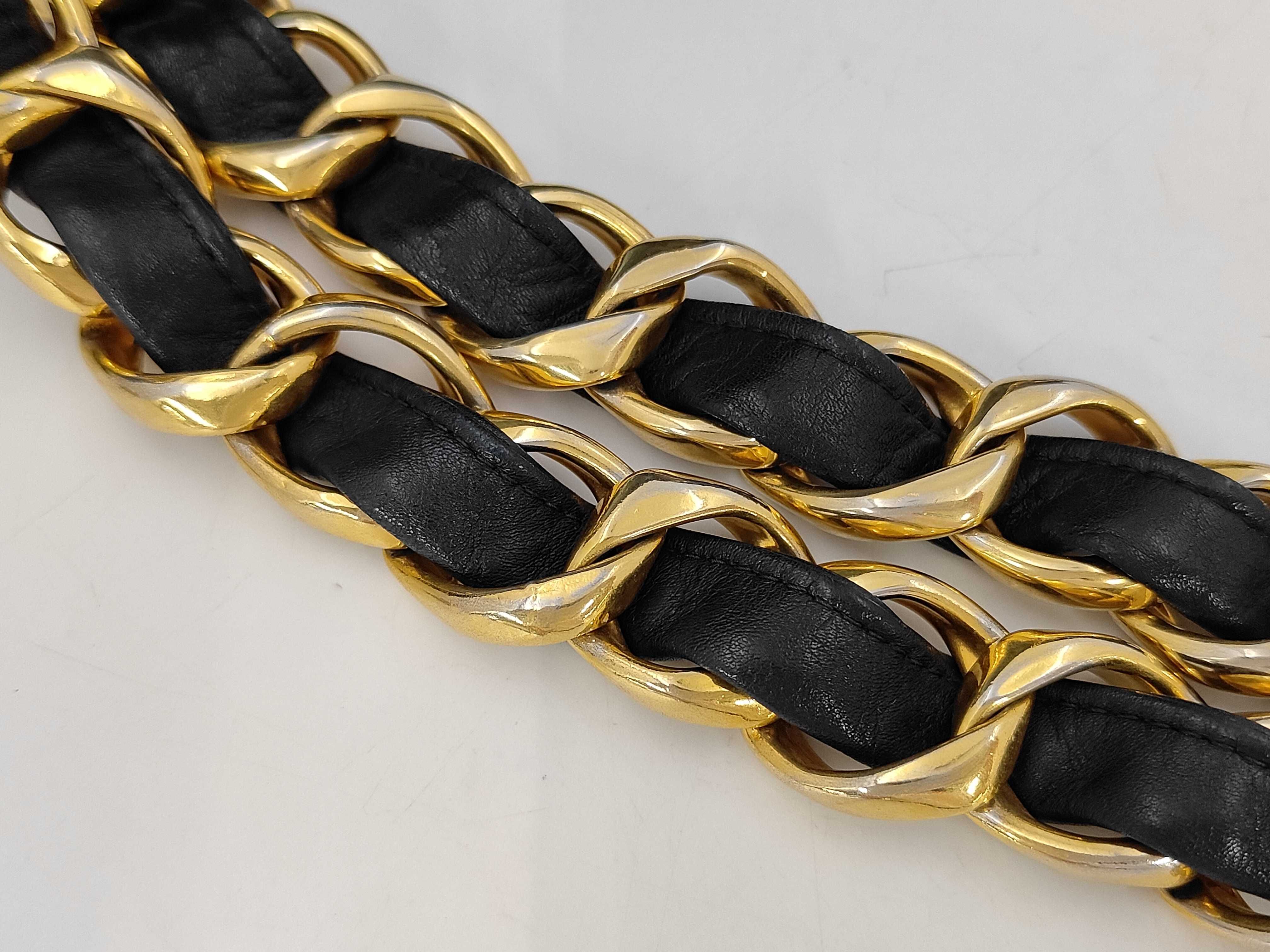 Lambskin Large Coco Gold Hardware Black Chain Tote Bag — view 6