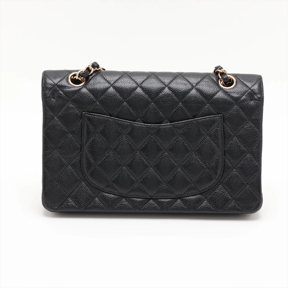 [Individually packaged] Chanel Matelassé 25 Caviar Skin Double Flap Double Chain Bag, Black with Gold Hardware, 16896841, Serial Number 16, Series A01112 — view 2