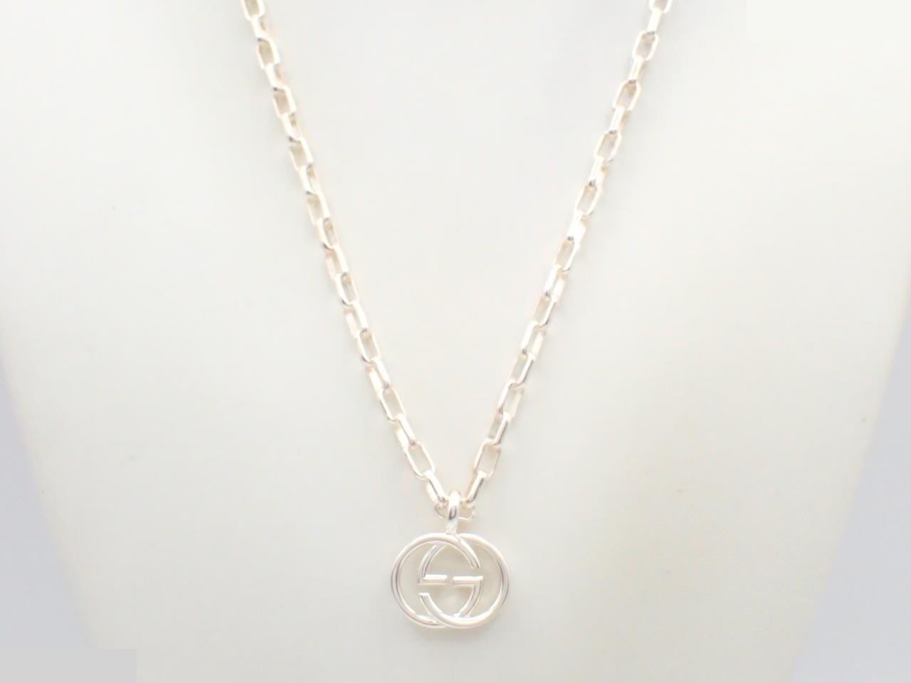Interlocking necklace, 925 sterling silver, 22.0g, chain approximately 48cm. — view 3