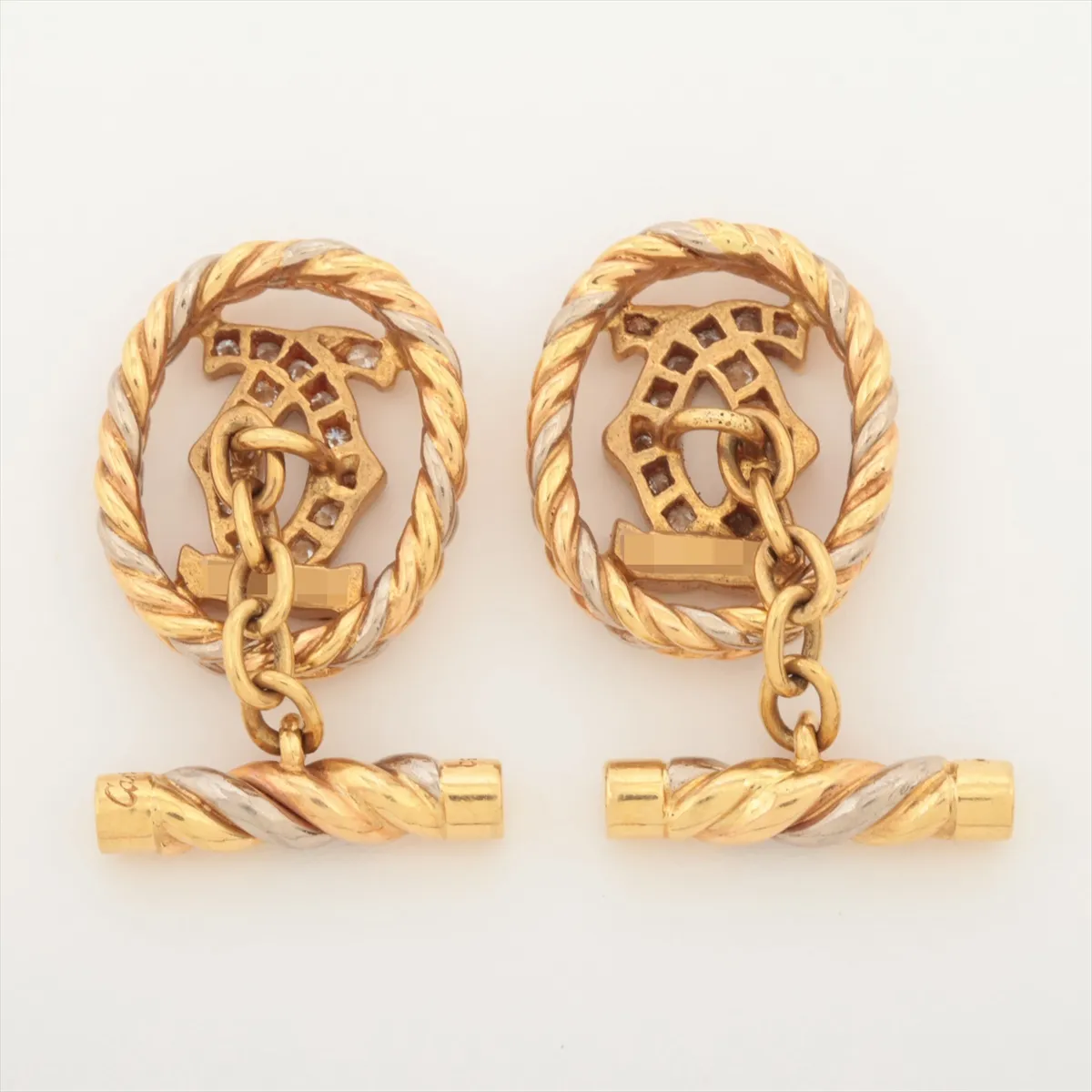 diamond cufflinks, 750 (yellow gold x rose gold x white gold), 9.8g, item number 727051. — view 2