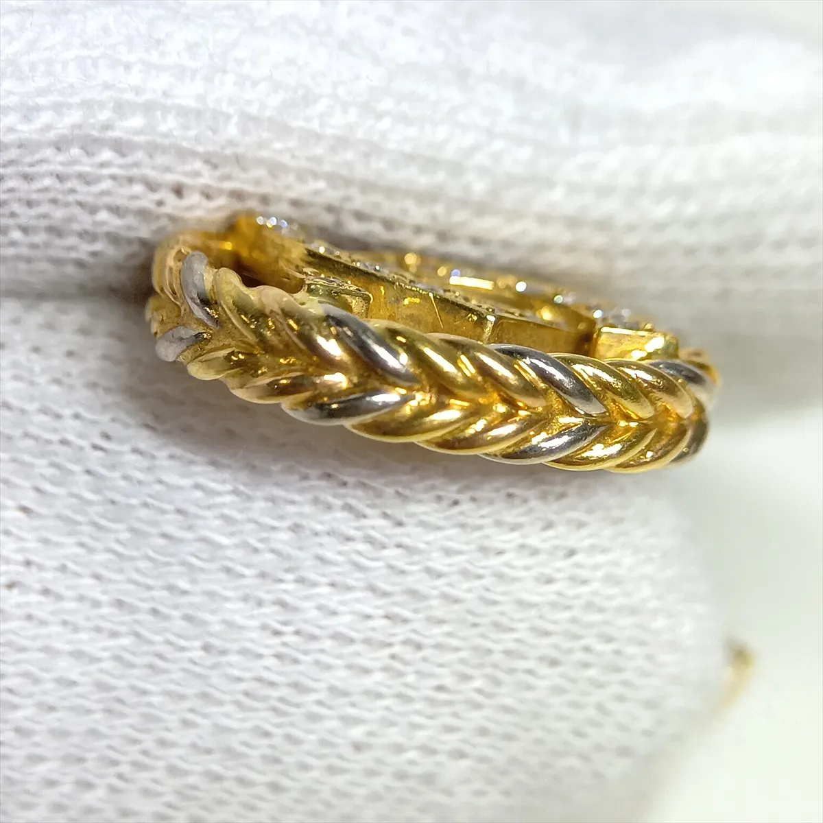 diamond cufflinks, 750 (yellow gold x rose gold x white gold), 9.8g, item number 727051. — view 4