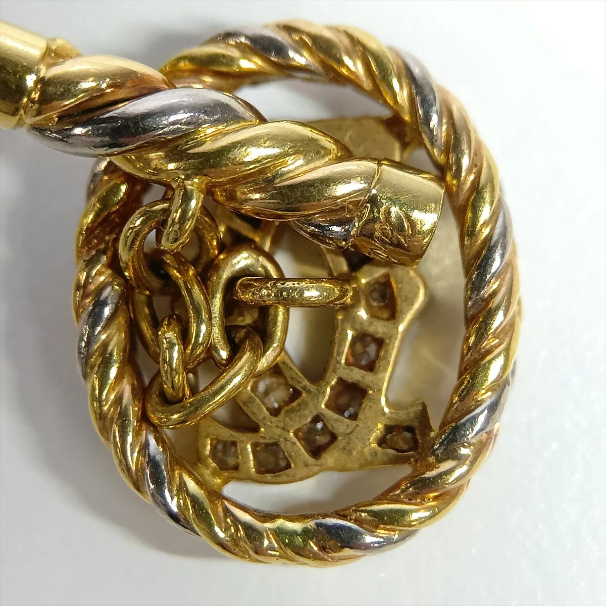 diamond cufflinks, 750 (yellow gold x rose gold x white gold), 9.8g, item number 727051. — view 6