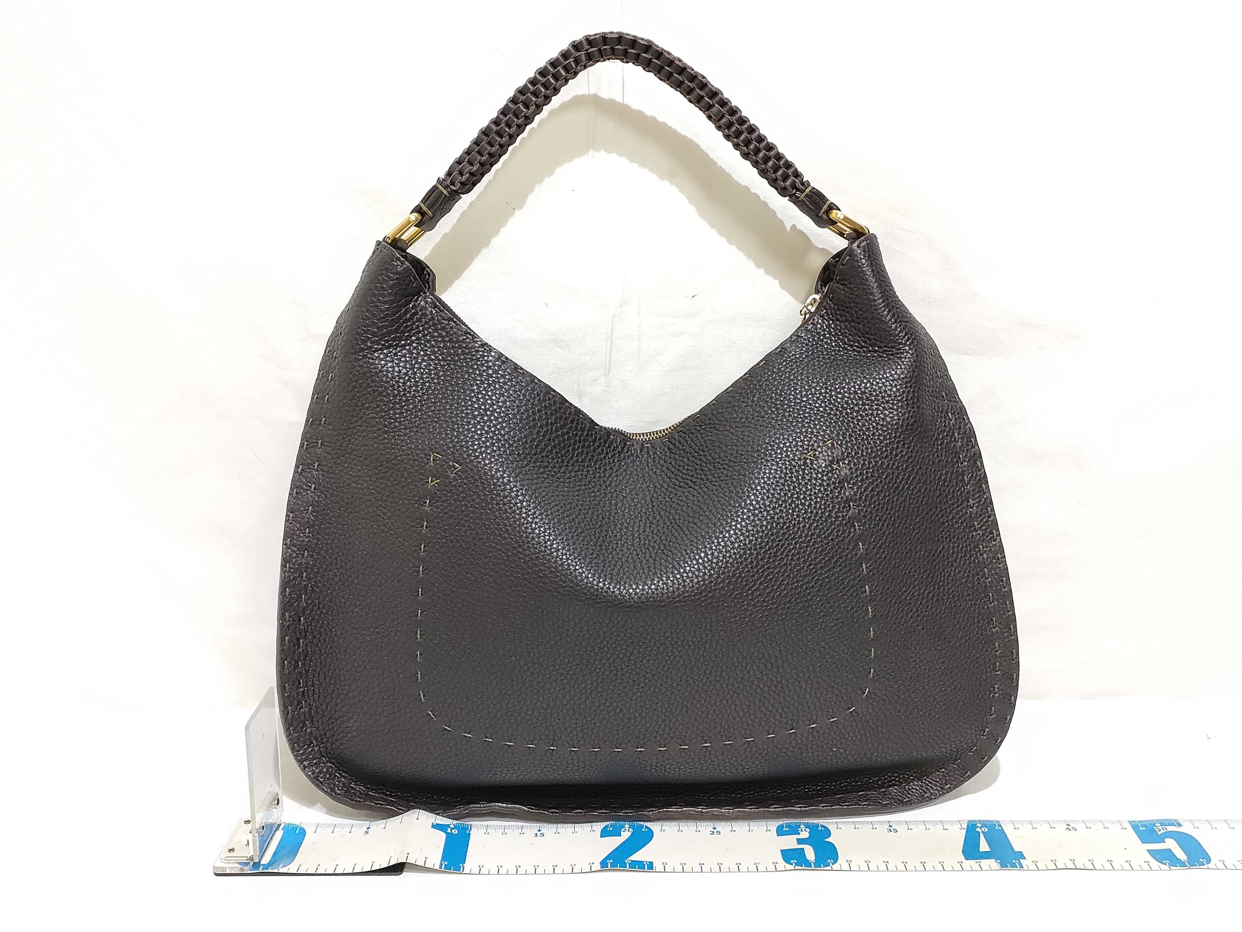 Selleria Hobo Shoulder Bag, Leather, Dark Brown Shoulder Bag — view 2