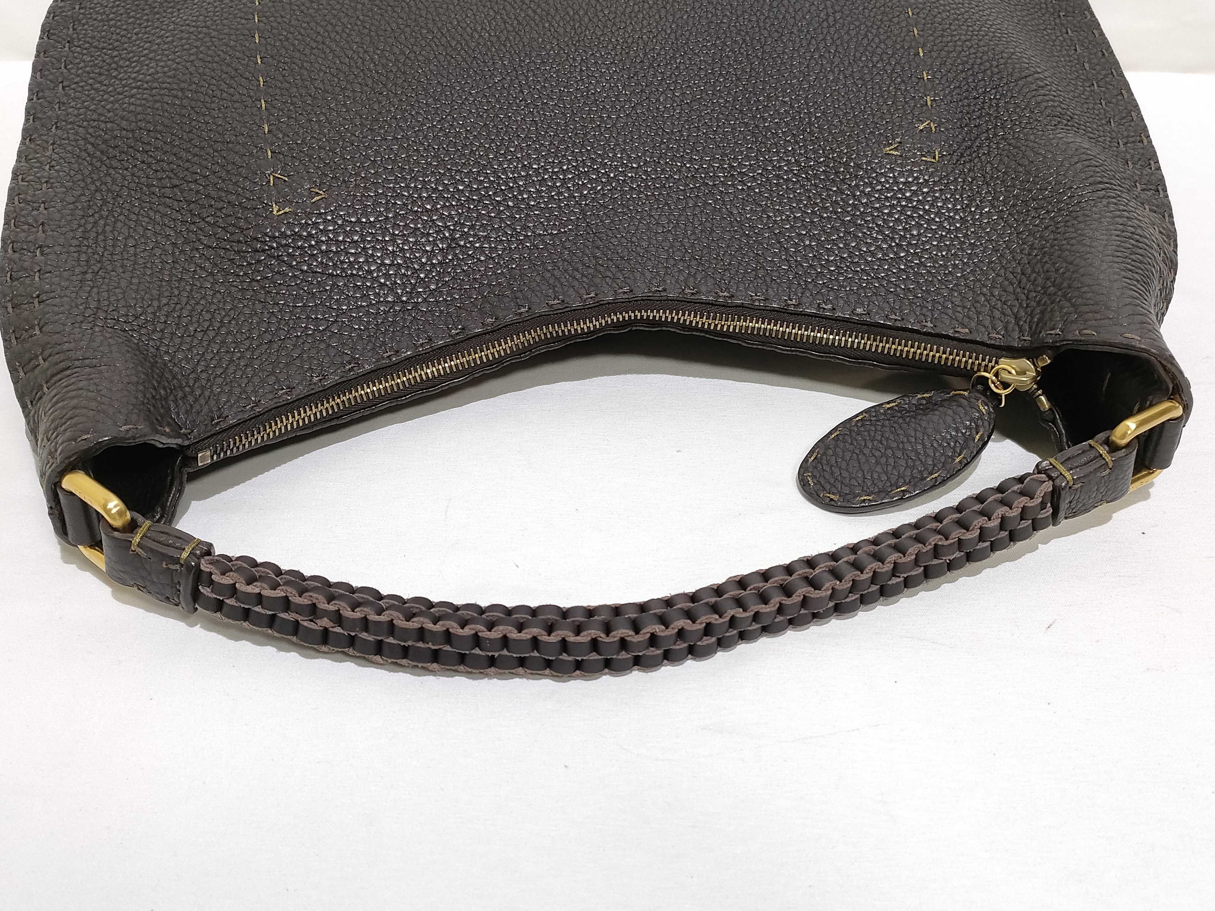 Selleria Hobo Shoulder Bag, Leather, Dark Brown Shoulder Bag — view 3