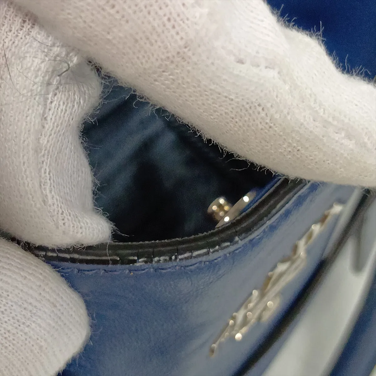 Leather 2-Way Tote Bag, Blue — view 14