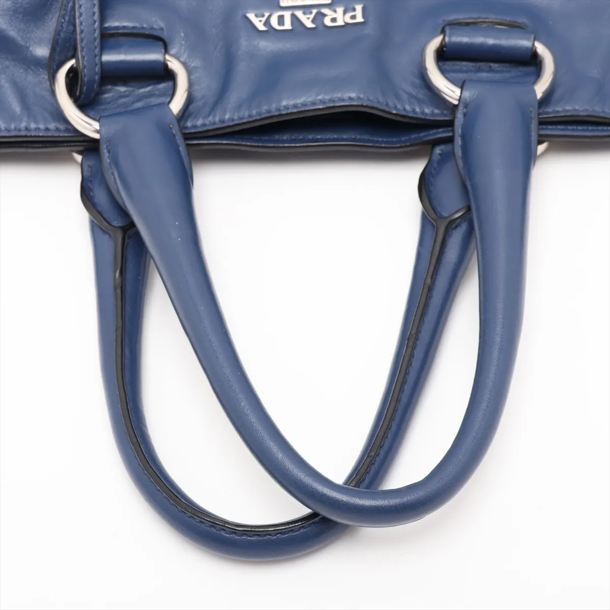 Leather 2-Way Tote Bag, Blue — view 5