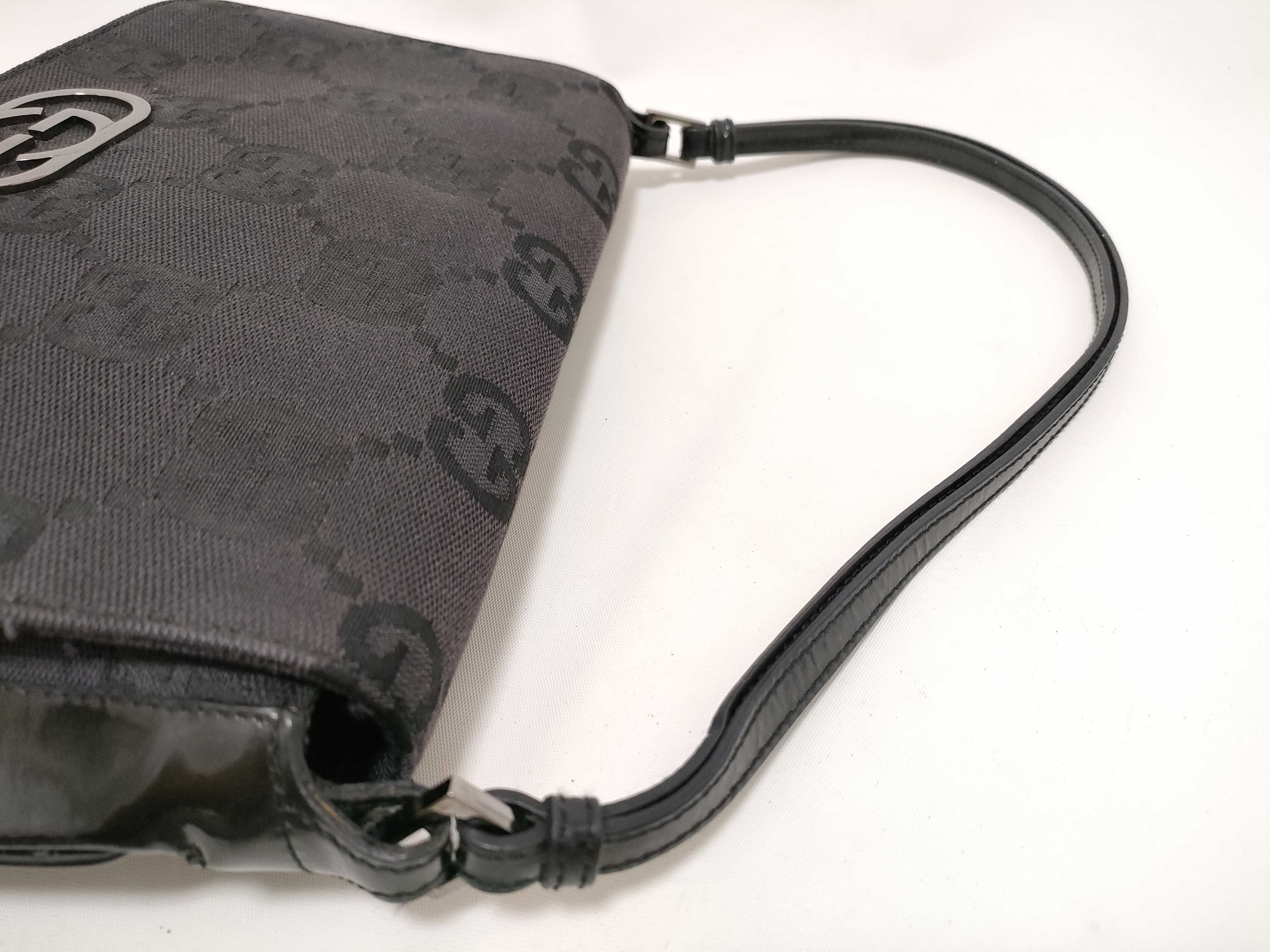 GG Canvas One-Shoulder Bag 001.3823 - Black Leather Shoulder Bag — view 3