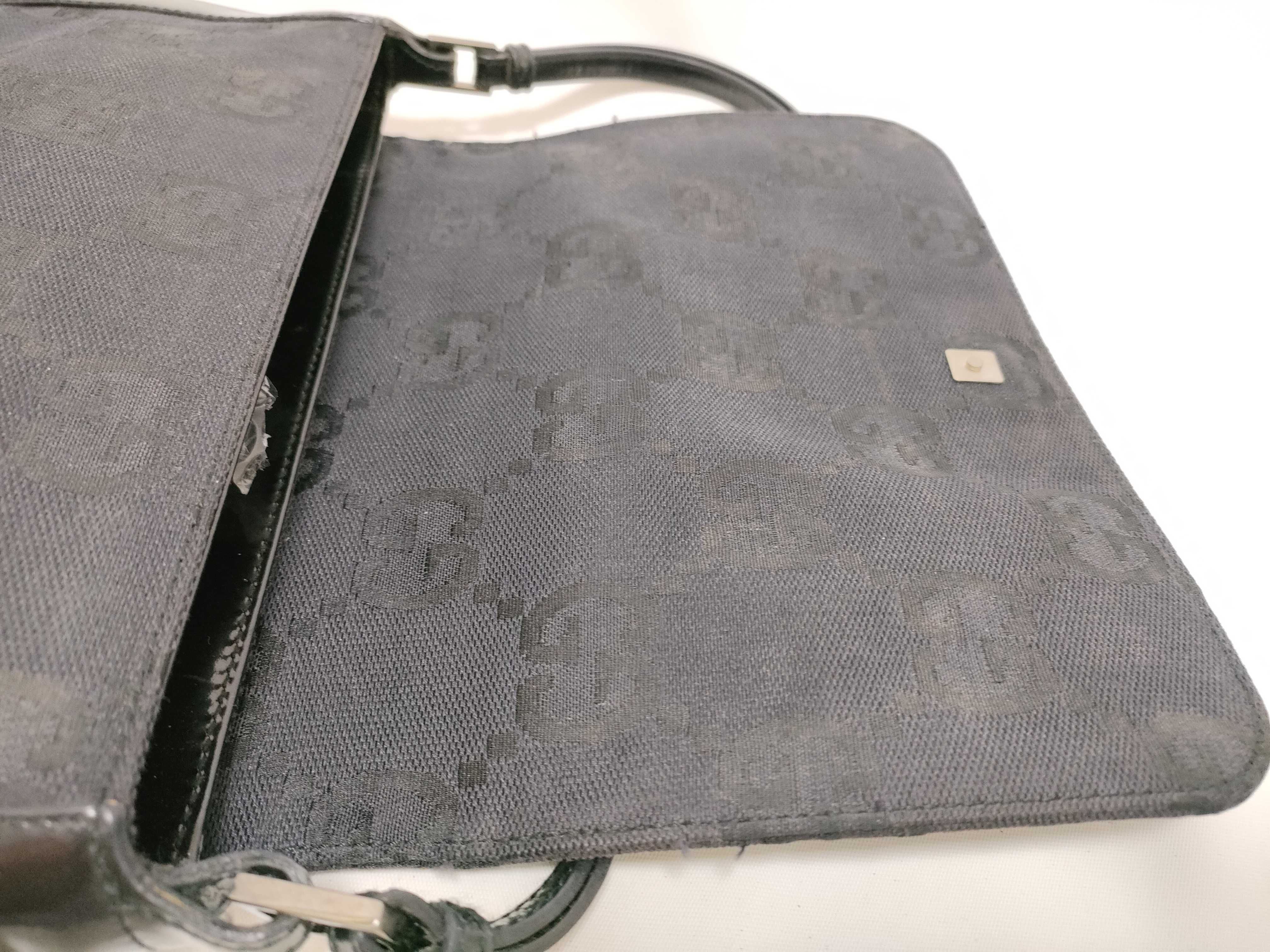GG Canvas One-Shoulder Bag 001.3823 - Black Leather Shoulder Bag — view 8