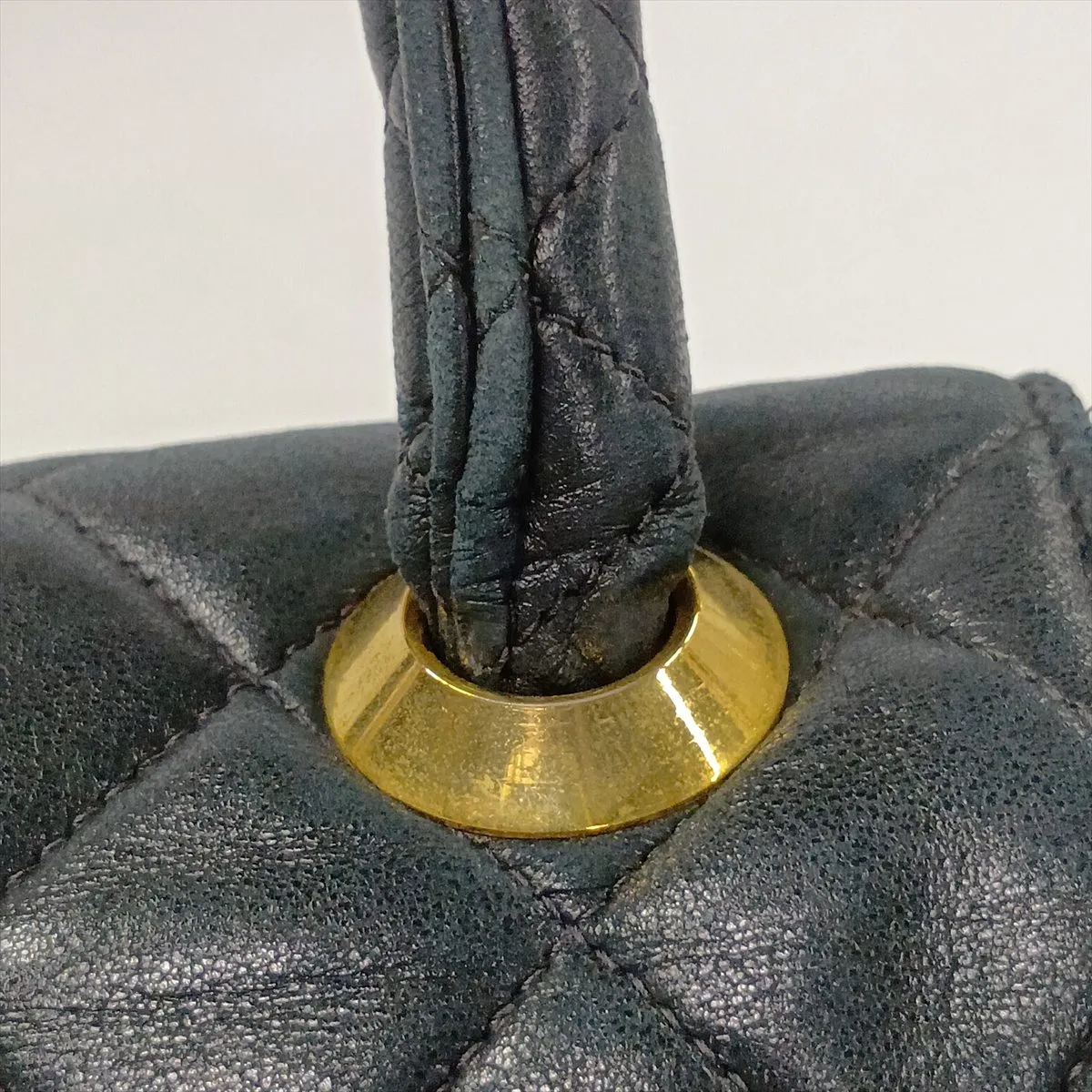 Matelassé Lambskin Handbag, Black with Gold Hardware, 2010147, Series 2 — view 12
