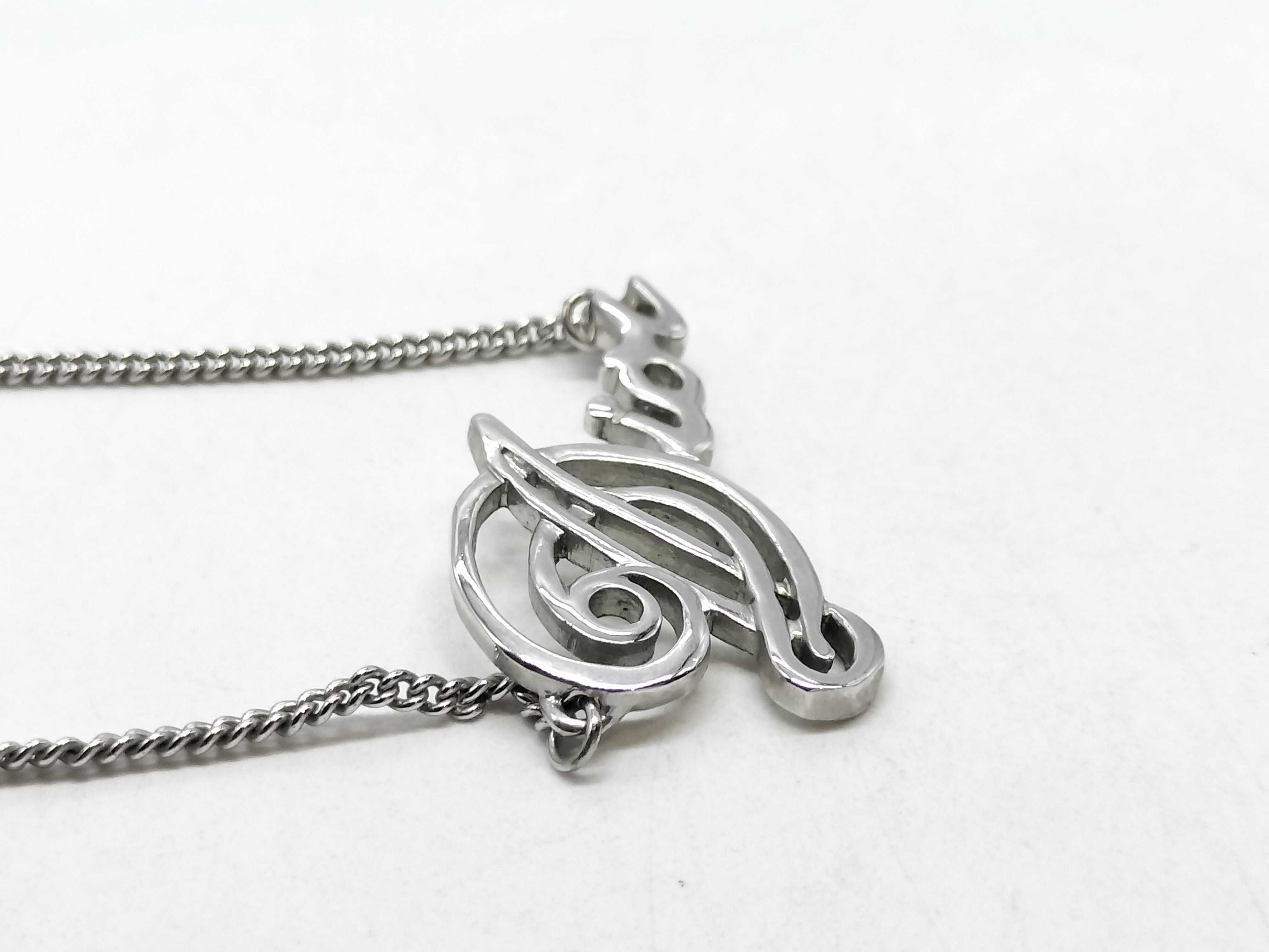 necklace logo silver color necklace — view 3