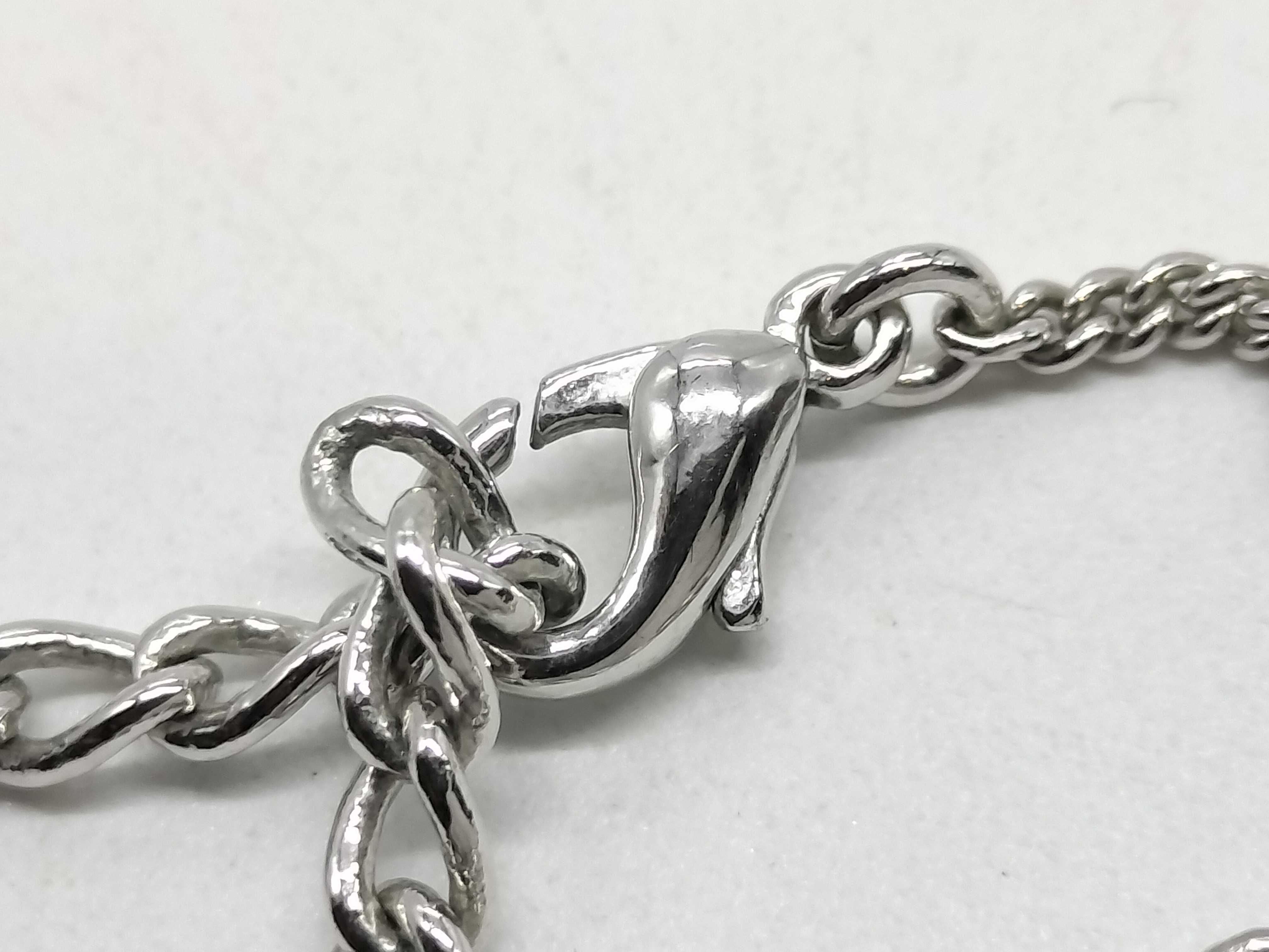necklace logo silver color necklace — view 4