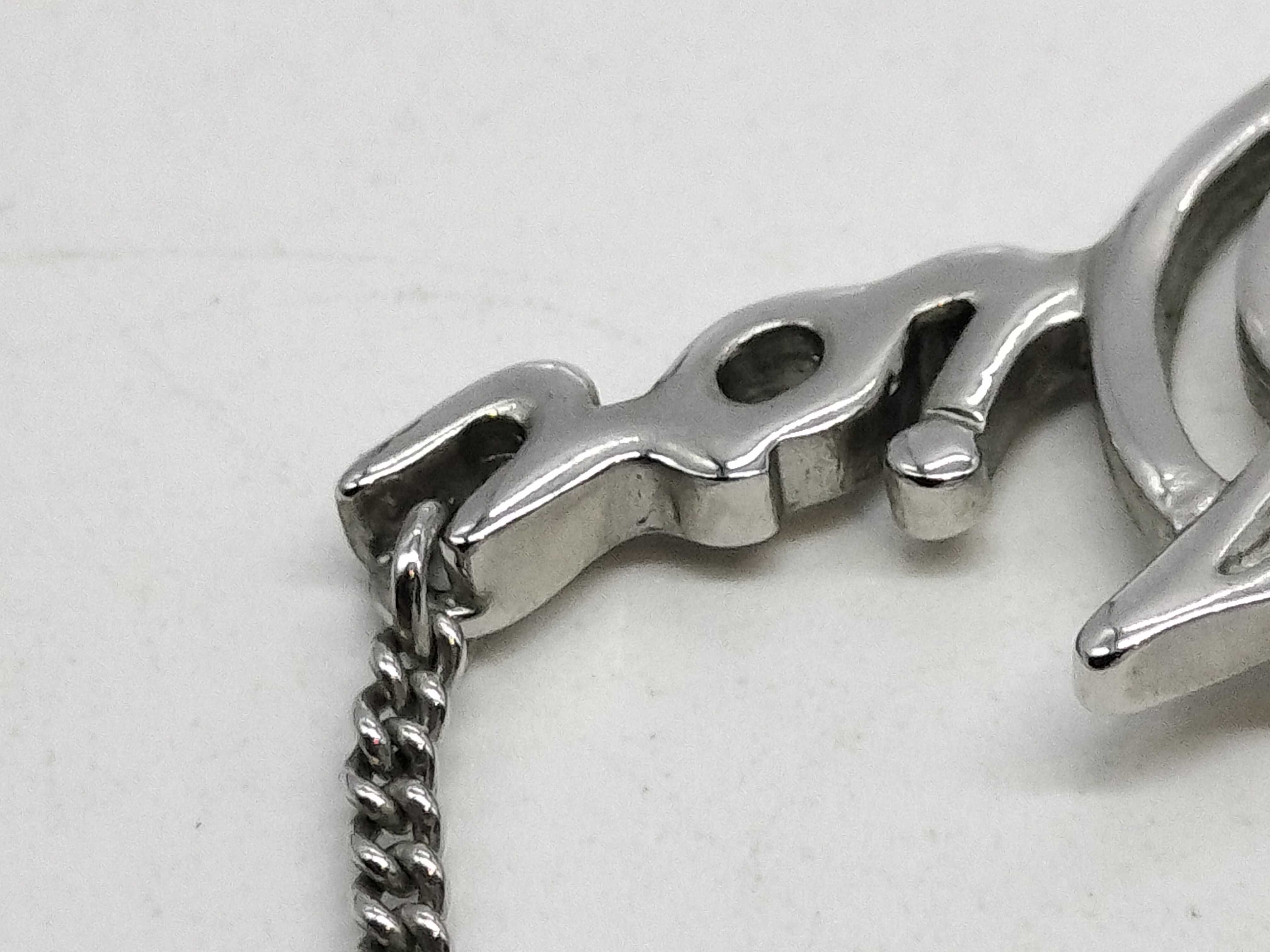 necklace logo silver color necklace — view 8