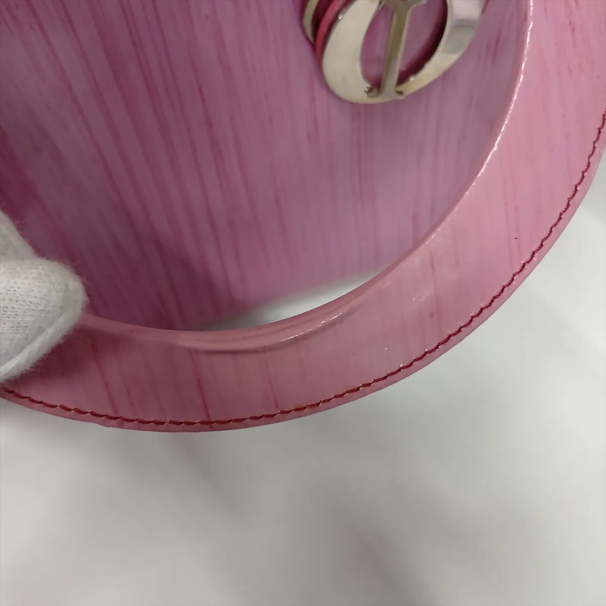 Lady Dior Leather 2-Way Handbag, Pink — view 11