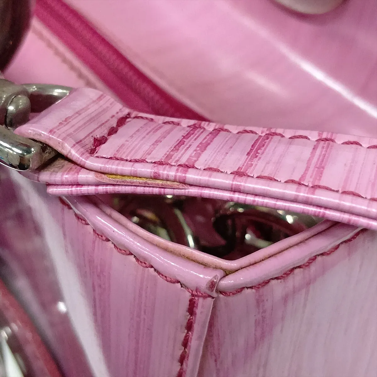 Lady Dior Leather 2-Way Handbag, Pink — view 14