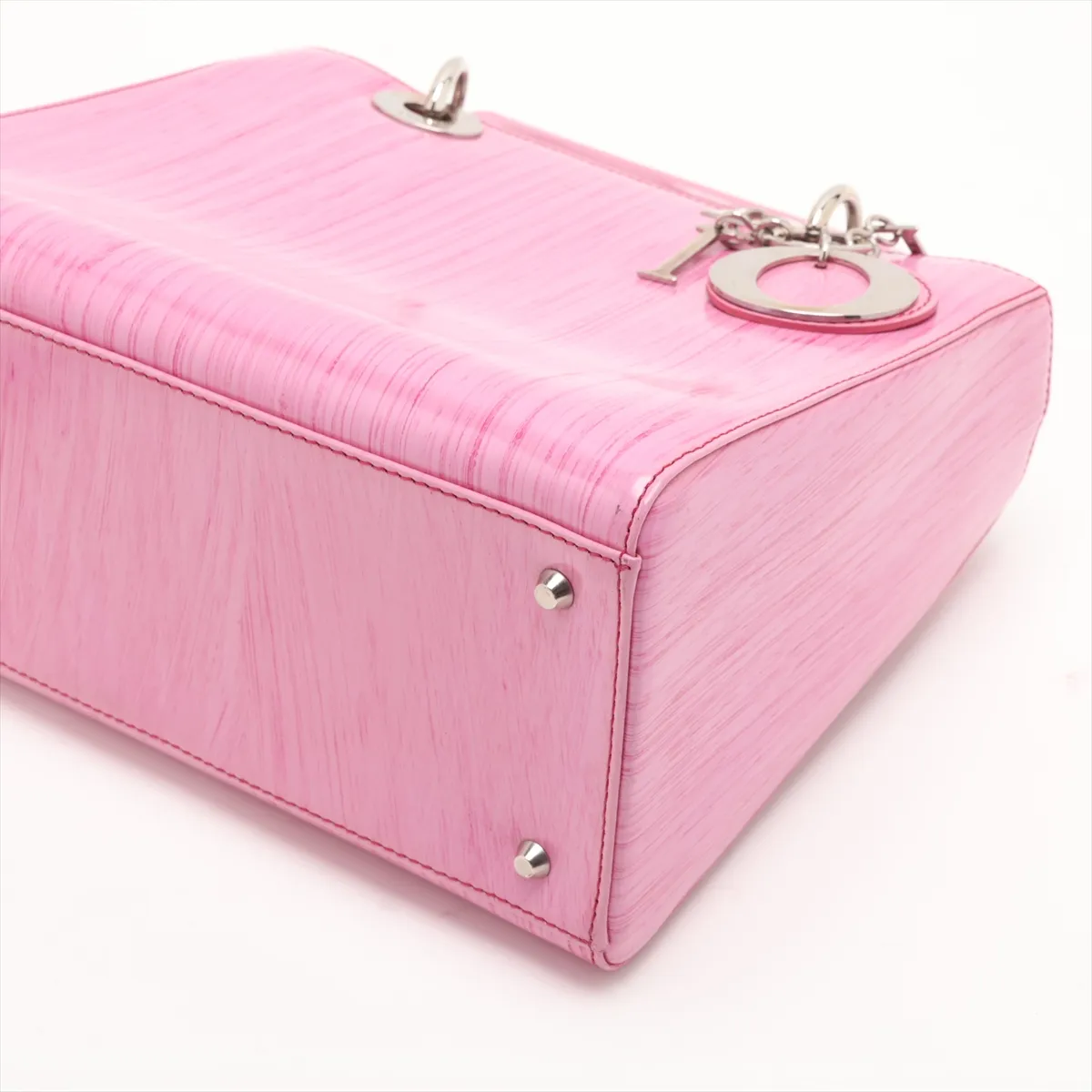 Lady Dior Leather 2-Way Handbag, Pink — view 3