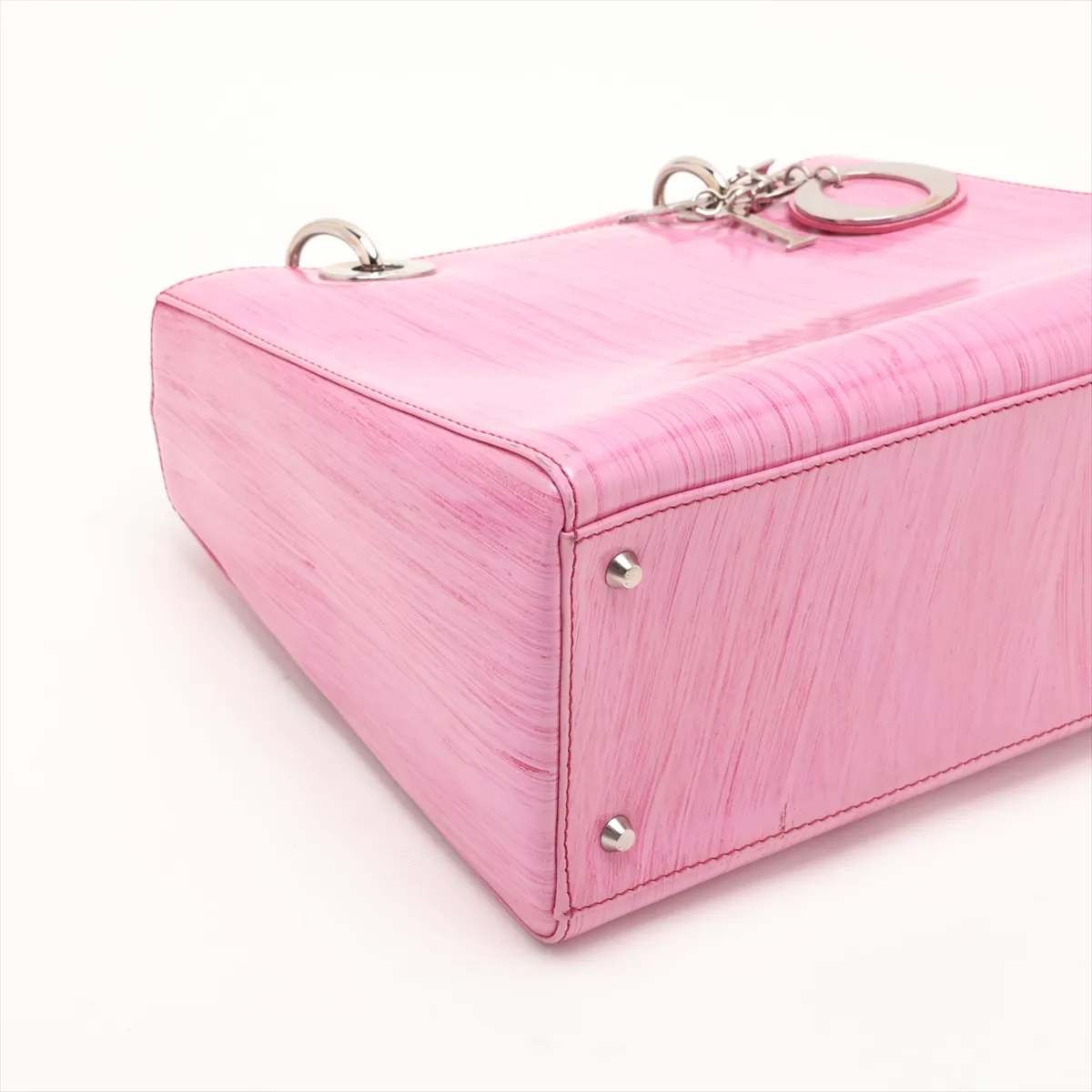 Lady Dior Leather 2-Way Handbag, Pink — view 4