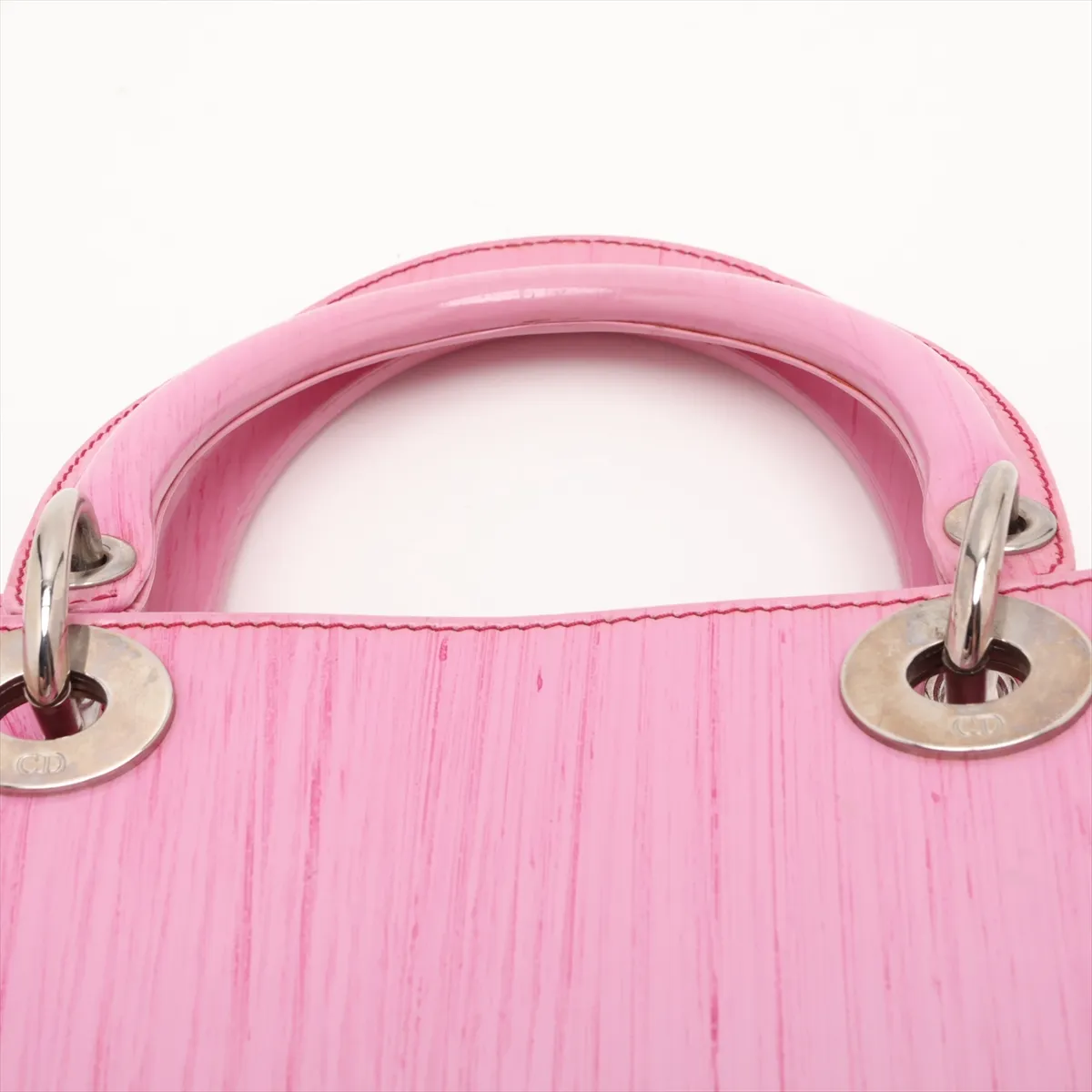 Lady Dior Leather 2-Way Handbag, Pink — view 6