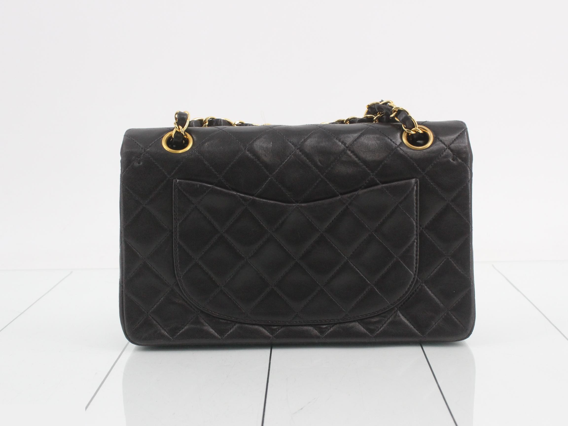 Matelassé 23 Double Chain Shoulder Bag, Double Flap, Lambskin, Black, Series 3, W23 — view 2