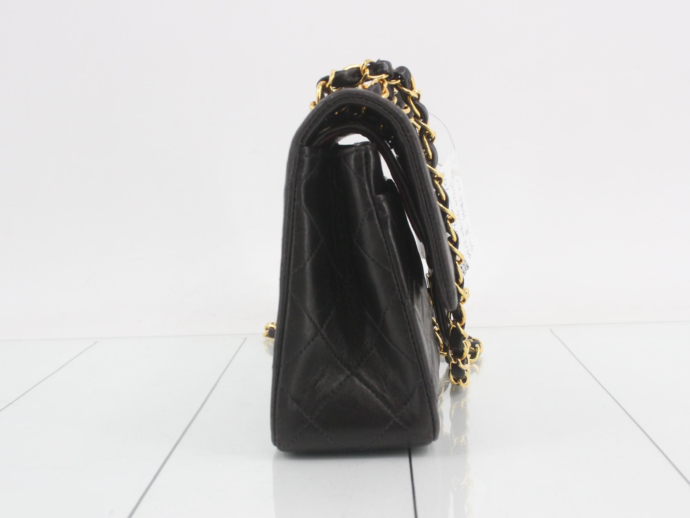 Matelassé 23 Double Chain Shoulder Bag, Double Flap, Lambskin, Black, Series 3, W23 — view 4