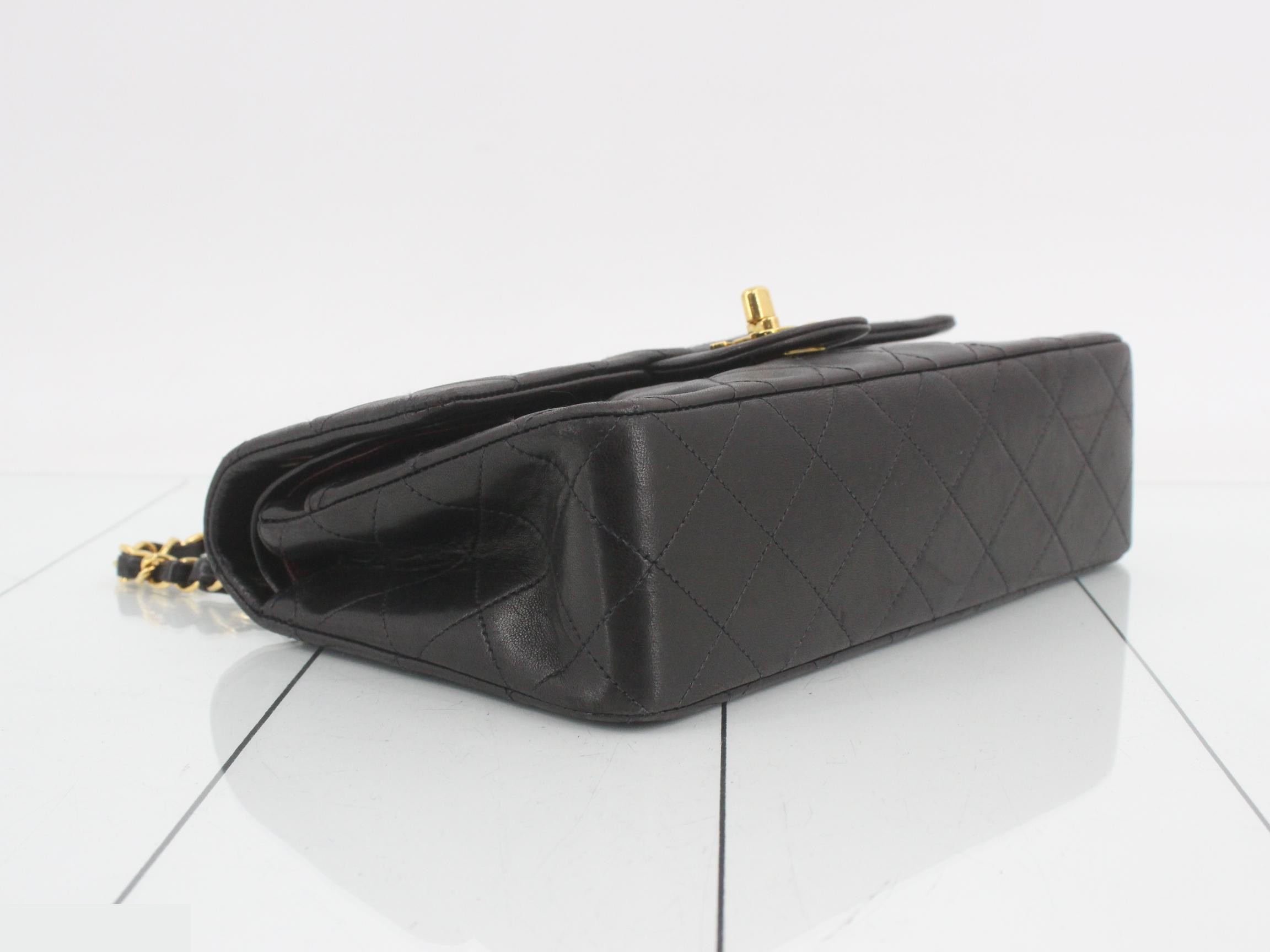 Matelassé 23 Double Chain Shoulder Bag, Double Flap, Lambskin, Black, Series 3, W23 — view 5