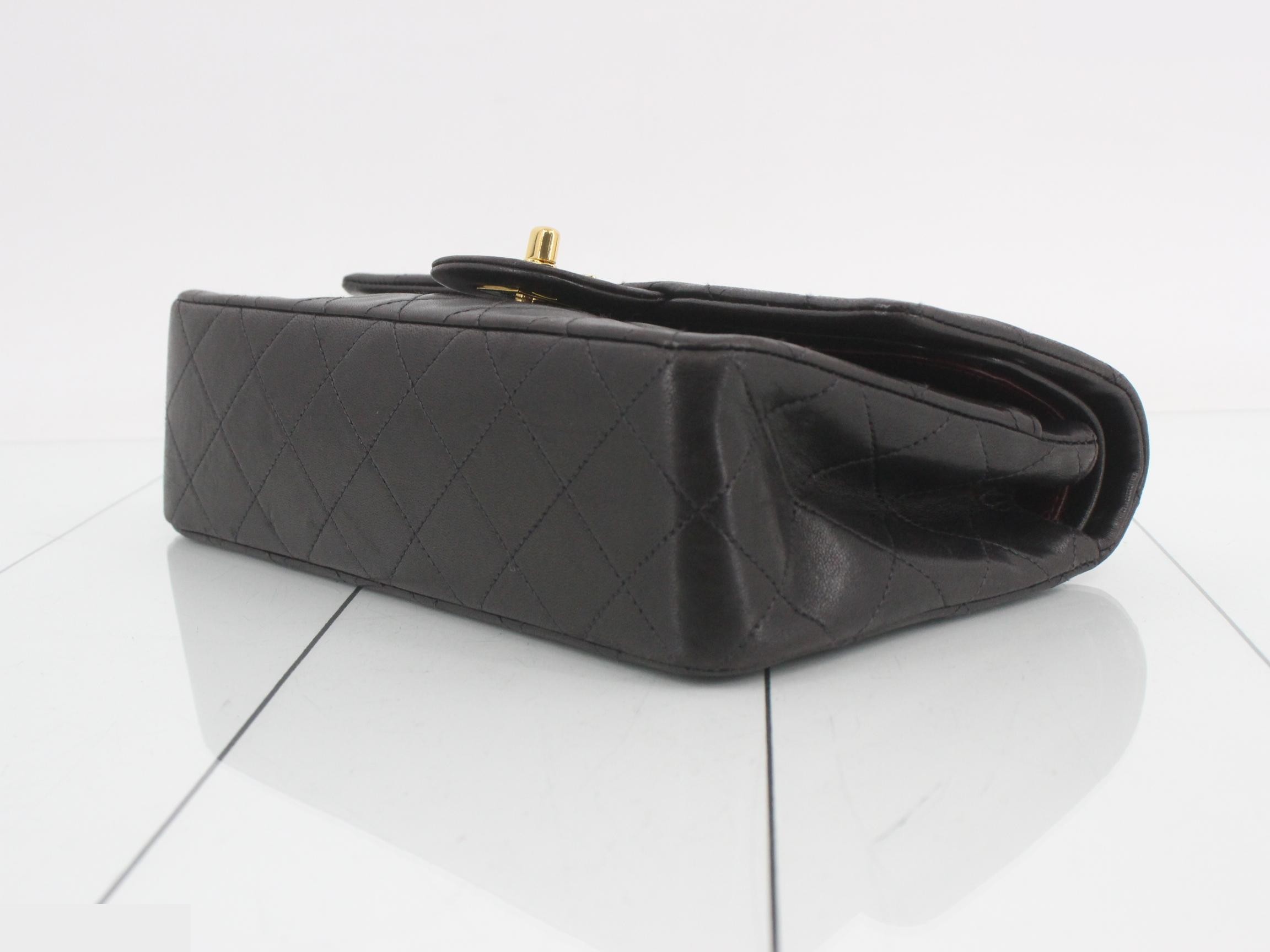 Matelassé 23 Double Chain Shoulder Bag, Double Flap, Lambskin, Black, Series 3, W23 — view 6