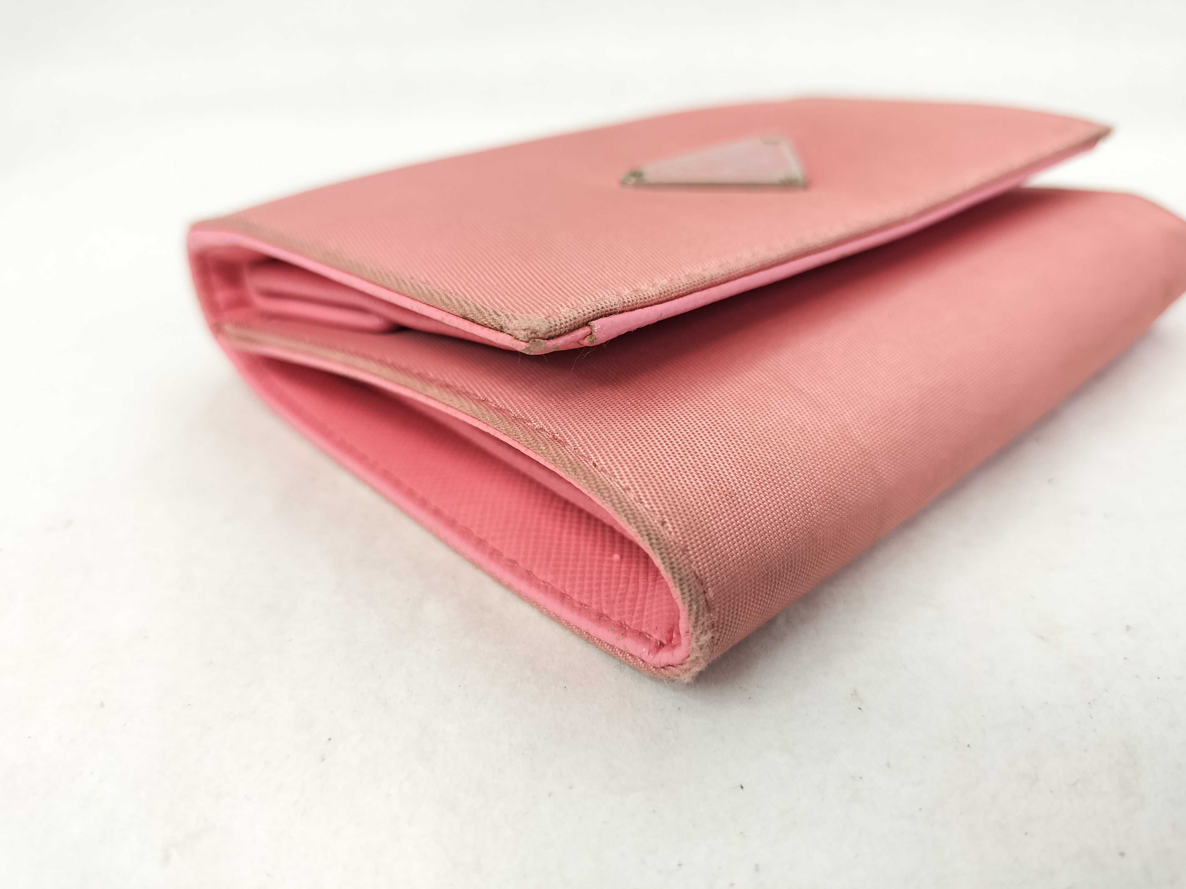 Nylon Folding Wallet, Pink — view 3